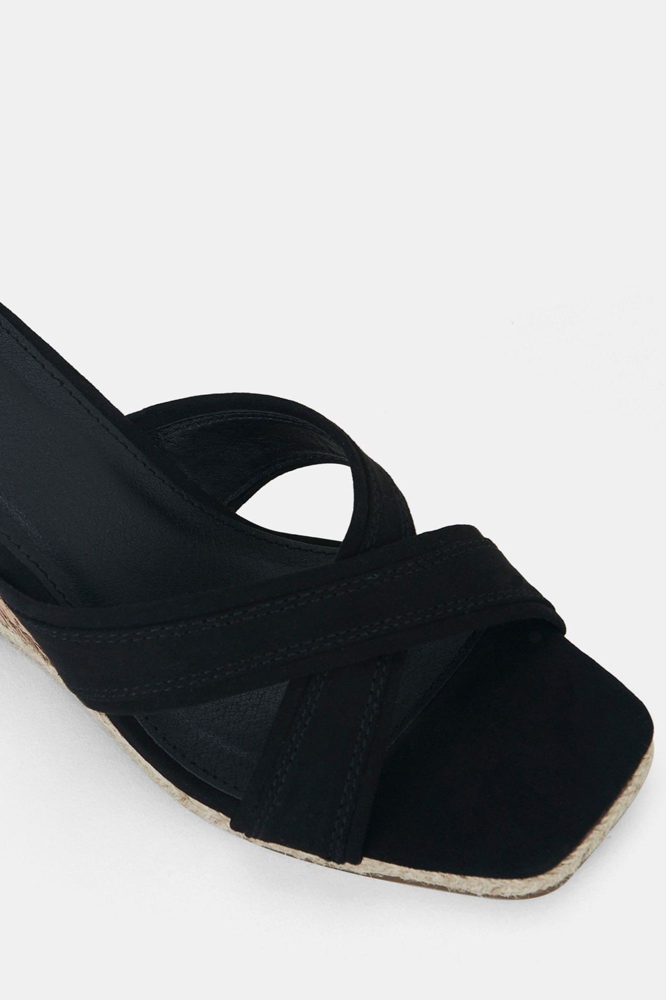 Debs BRIXTON Black Cork Wedge Mule