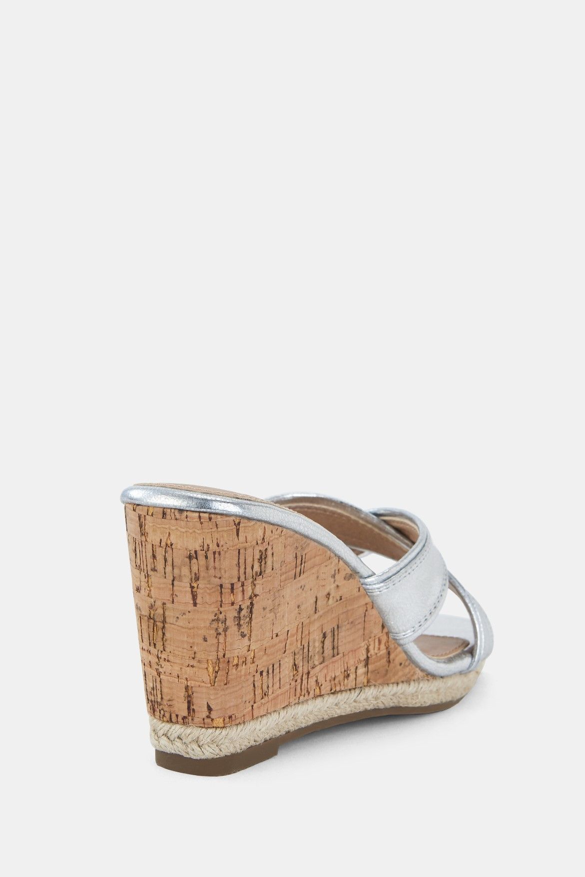 Debs BRIXTON Silver Cork Wedge Mule