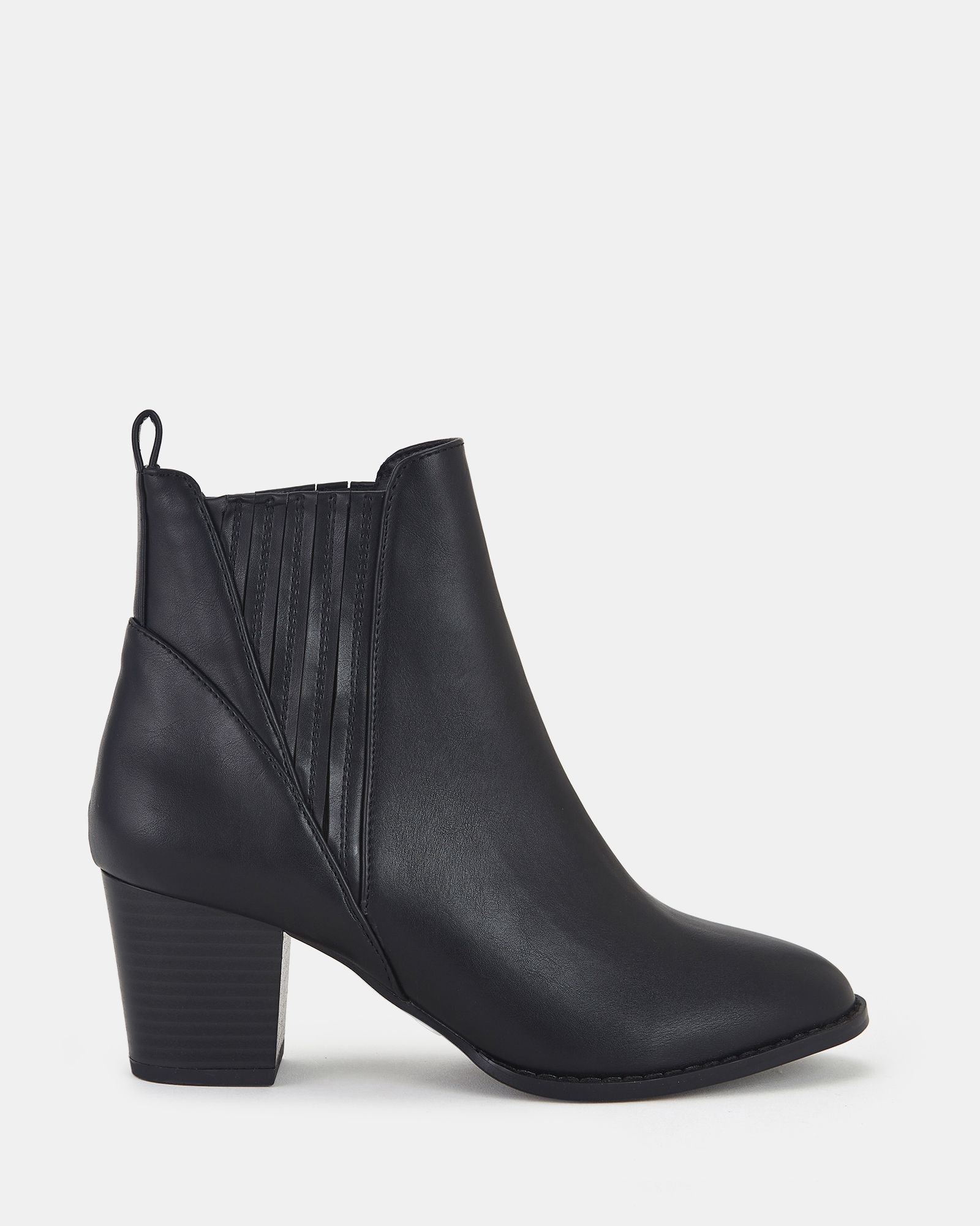 Wide Fit Devan Black Block Heel Chelsea Boot