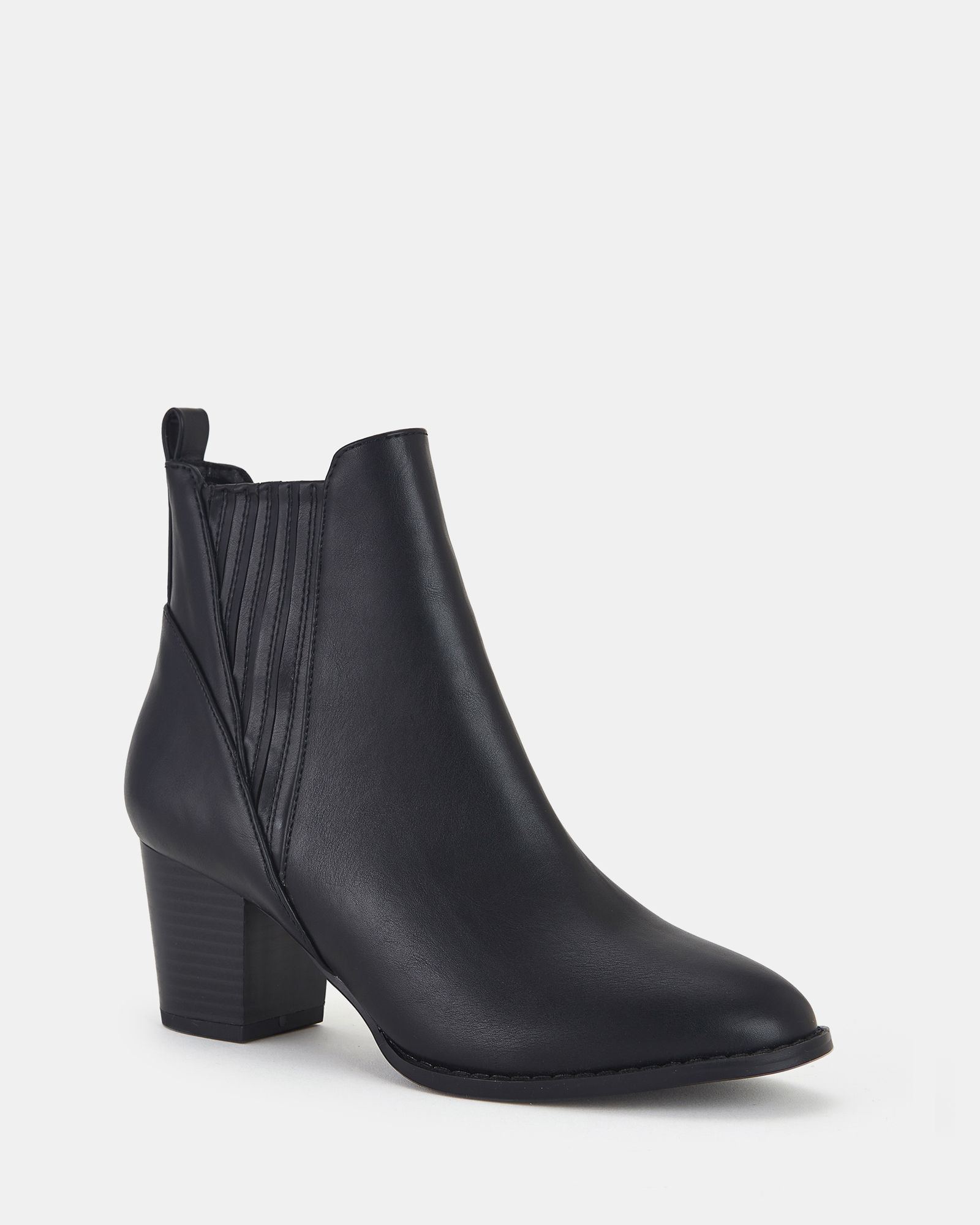 Wide Fit Devan Black Block Heel Chelsea Boot
