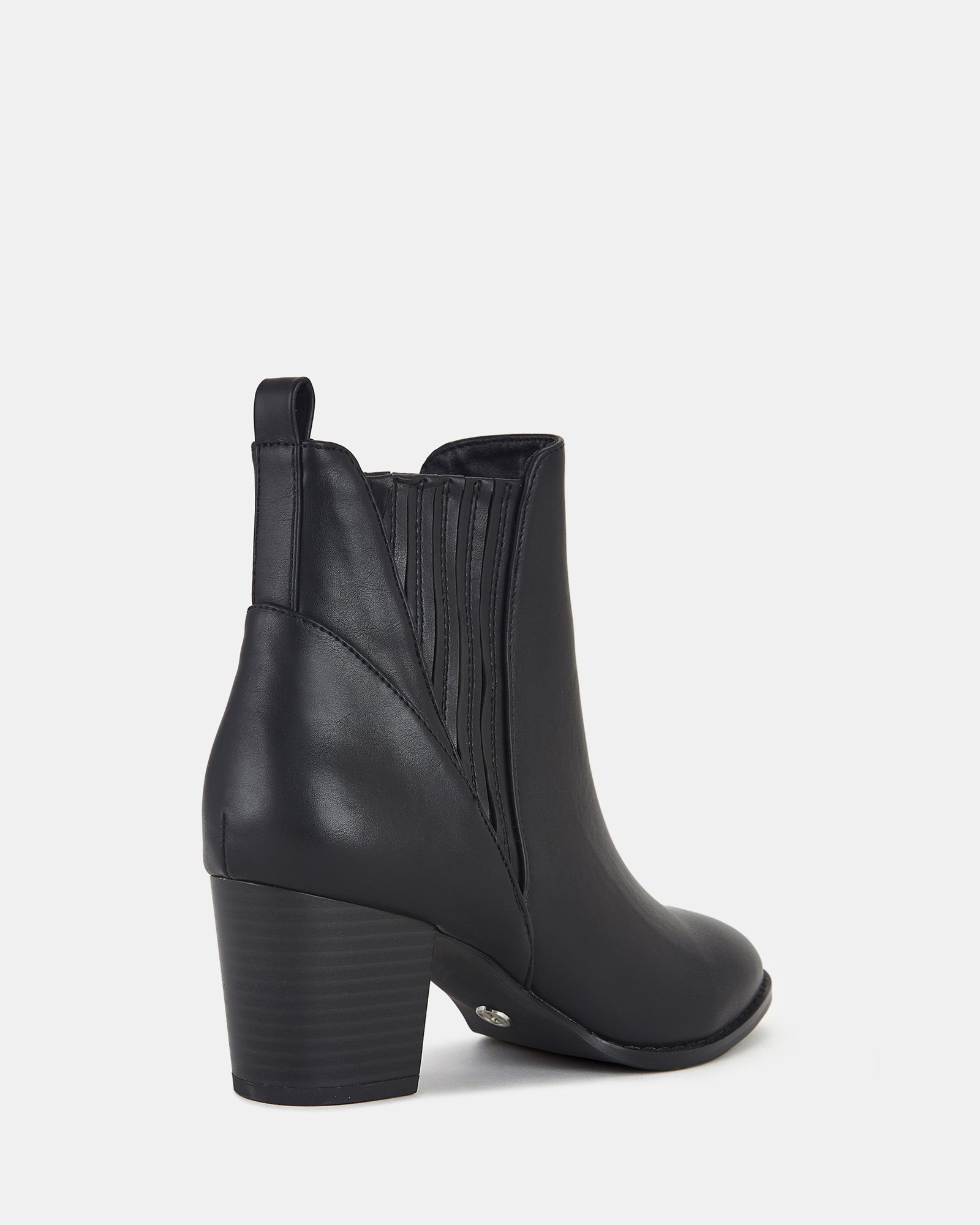 Wide Fit Devan Black Block Heel Chelsea Boot