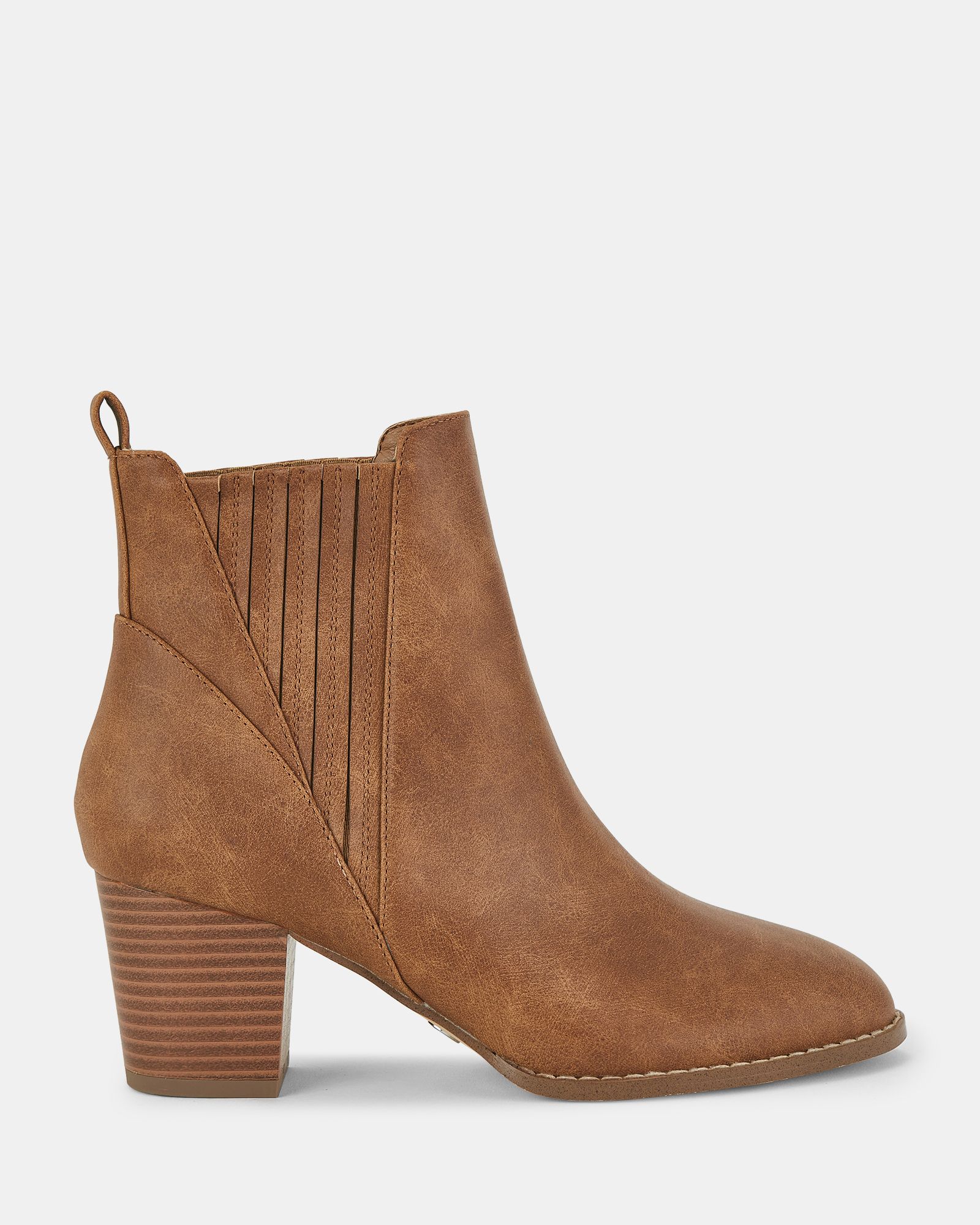 Devan Tan Block Heel Chelsea Boot