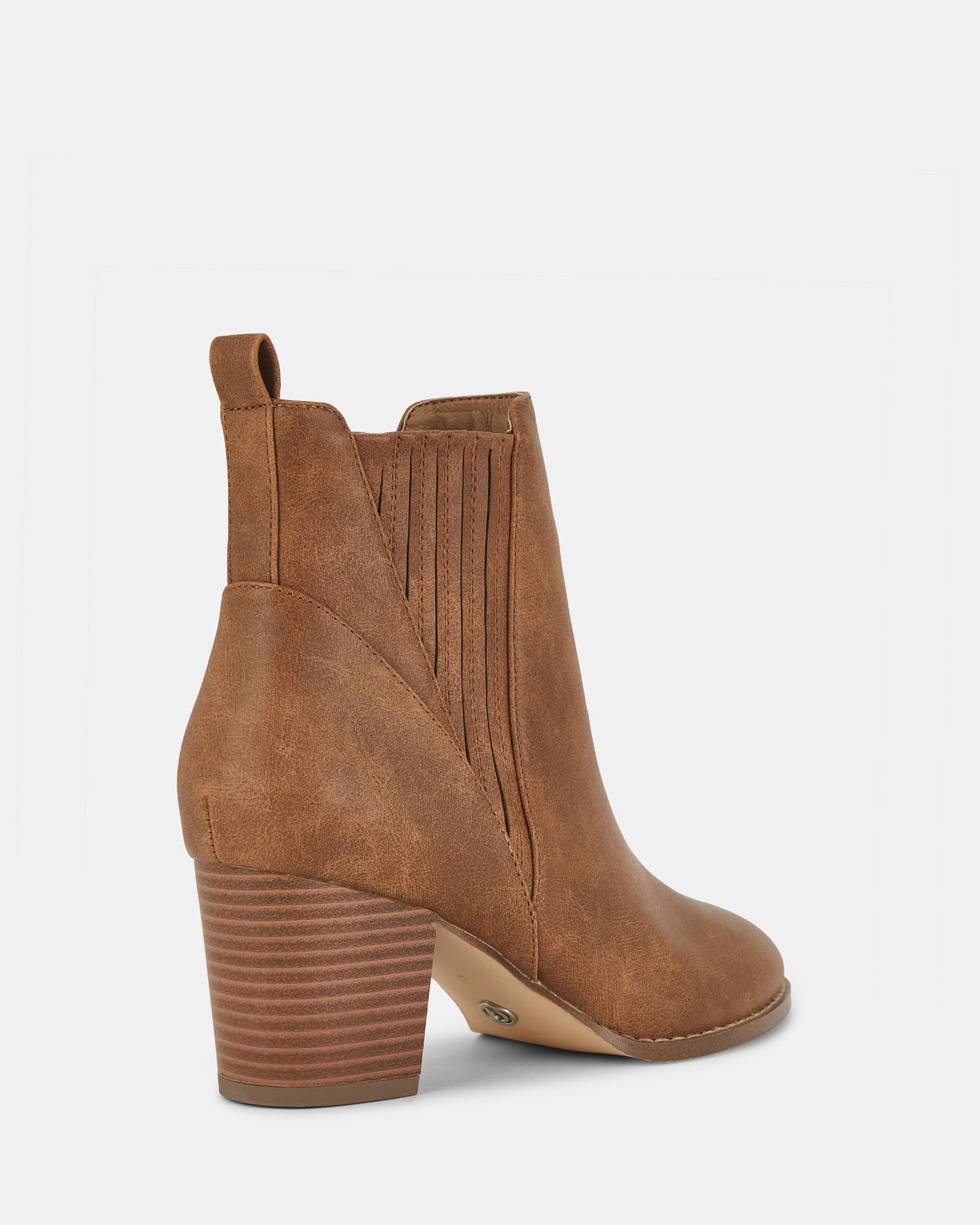 Devan Tan Block Heel Chelsea Boot
