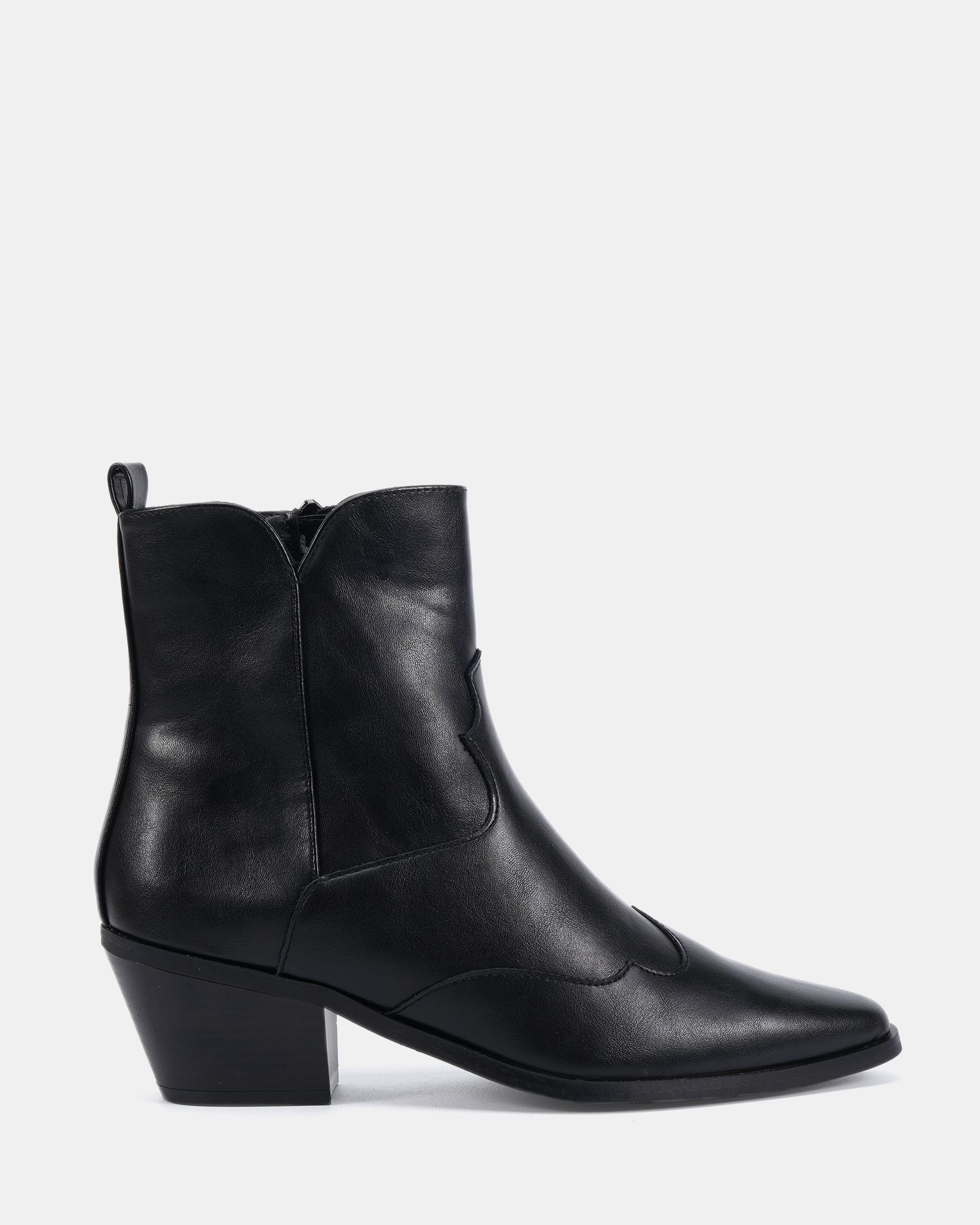 DIABLO Black Low Heel Western Boot