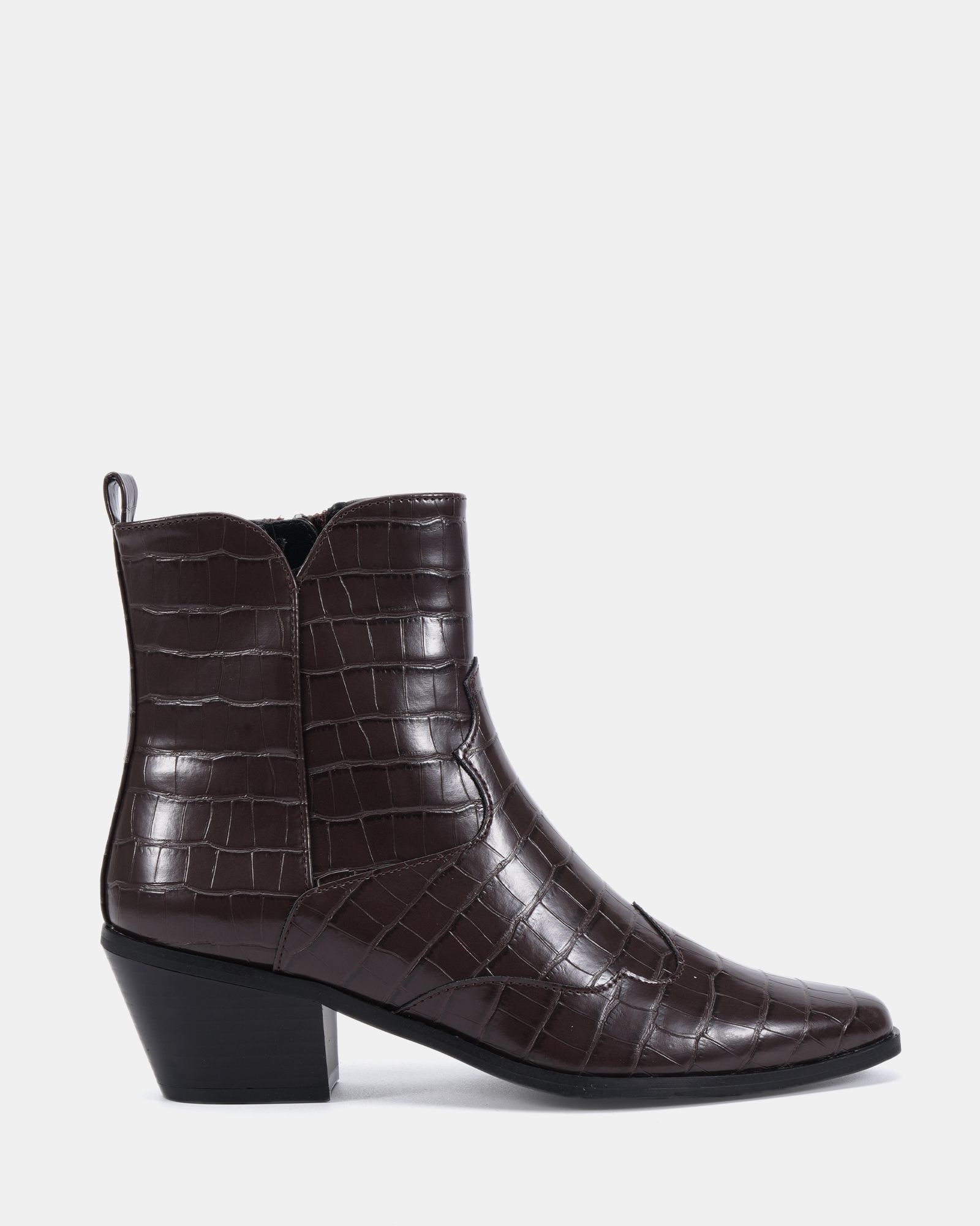 DIABLO Choc Low Heel Western Boot