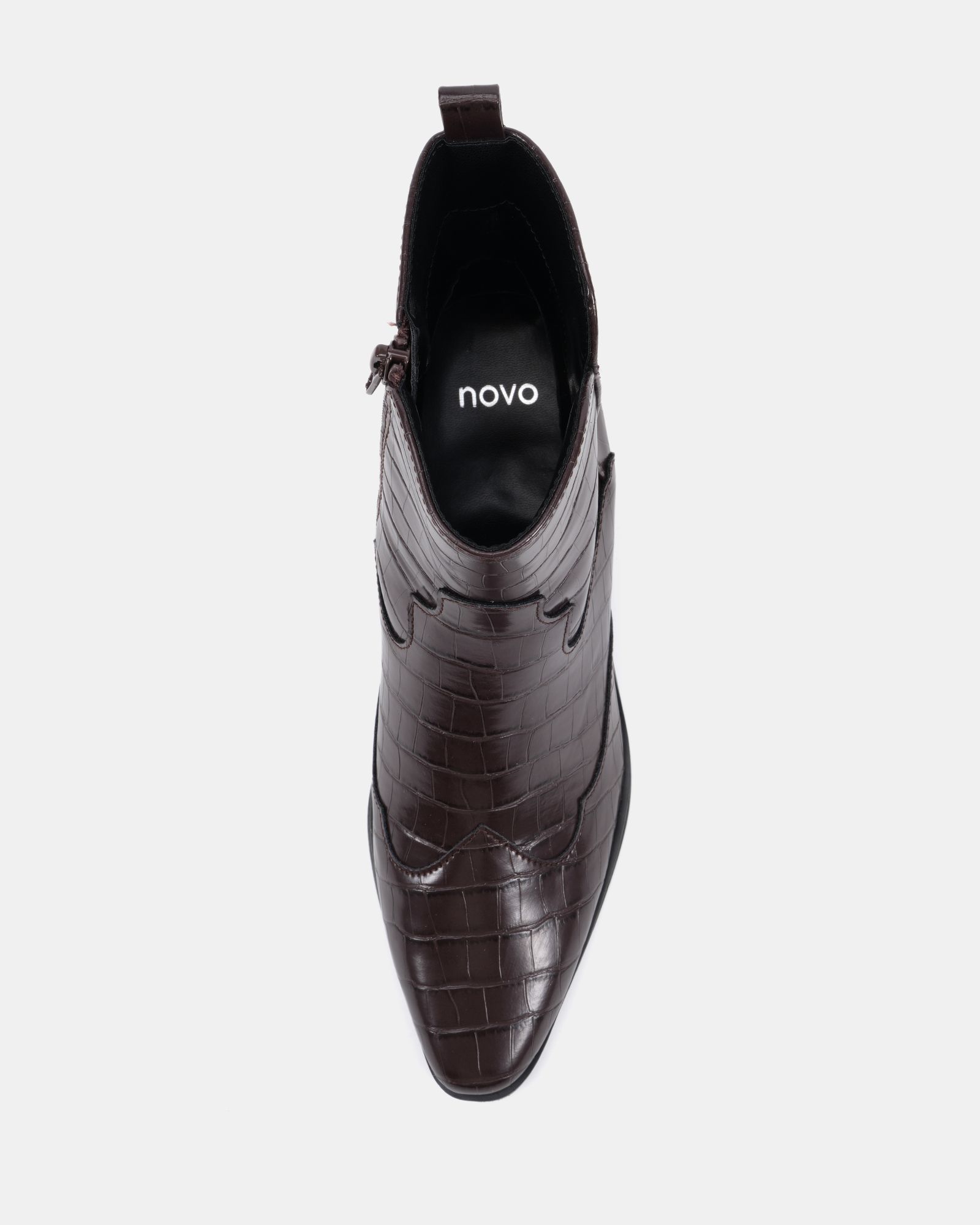 DIABLO Choc Low Heel Western Boot