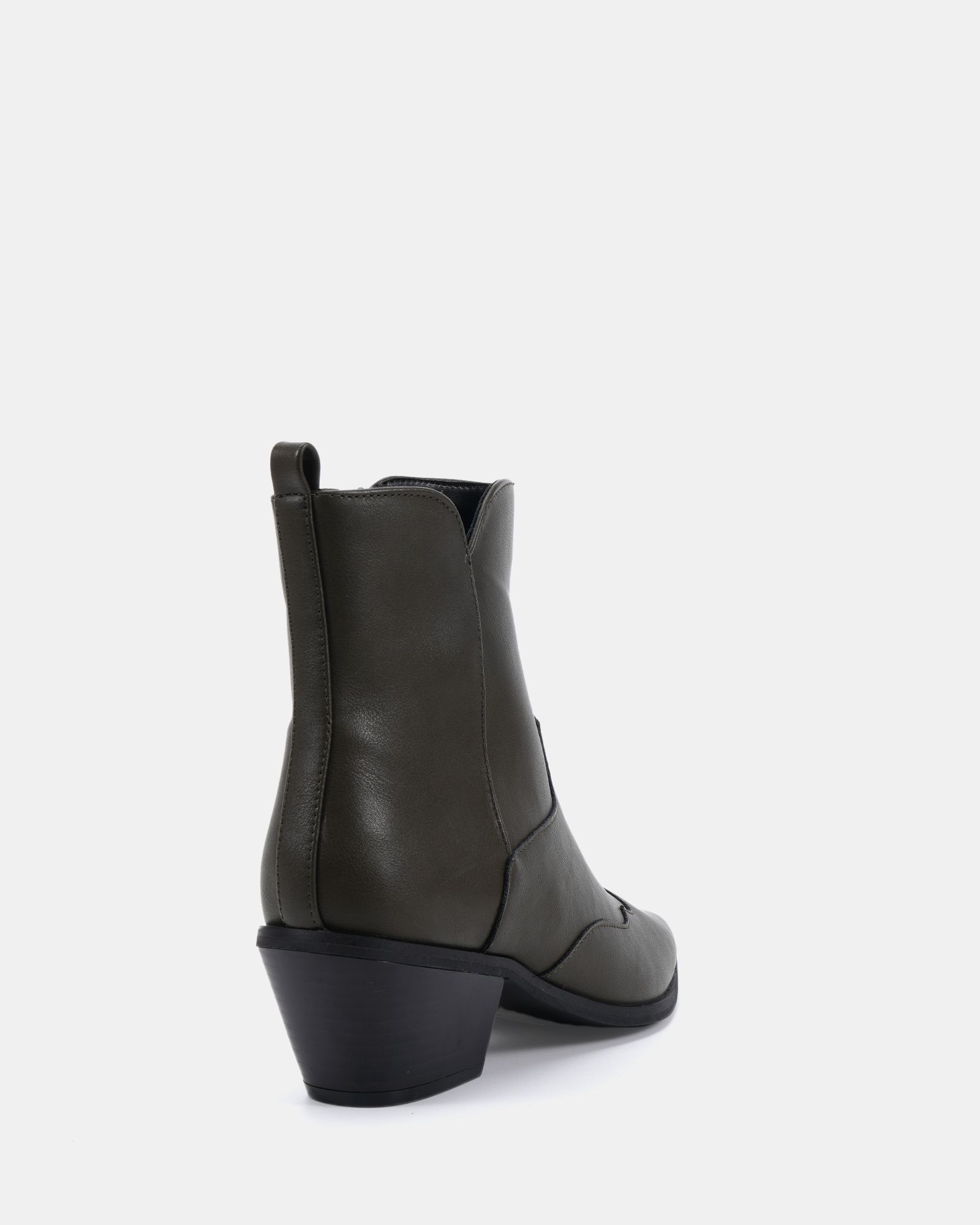 DIABLO Khaki Low Heel Western Boot