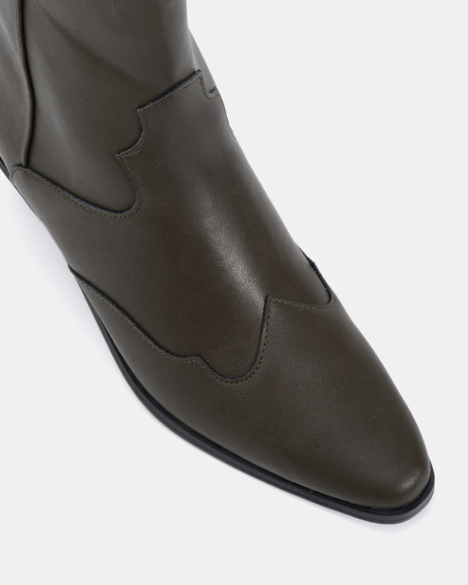 DIABLO Khaki Low Heel Western Boot