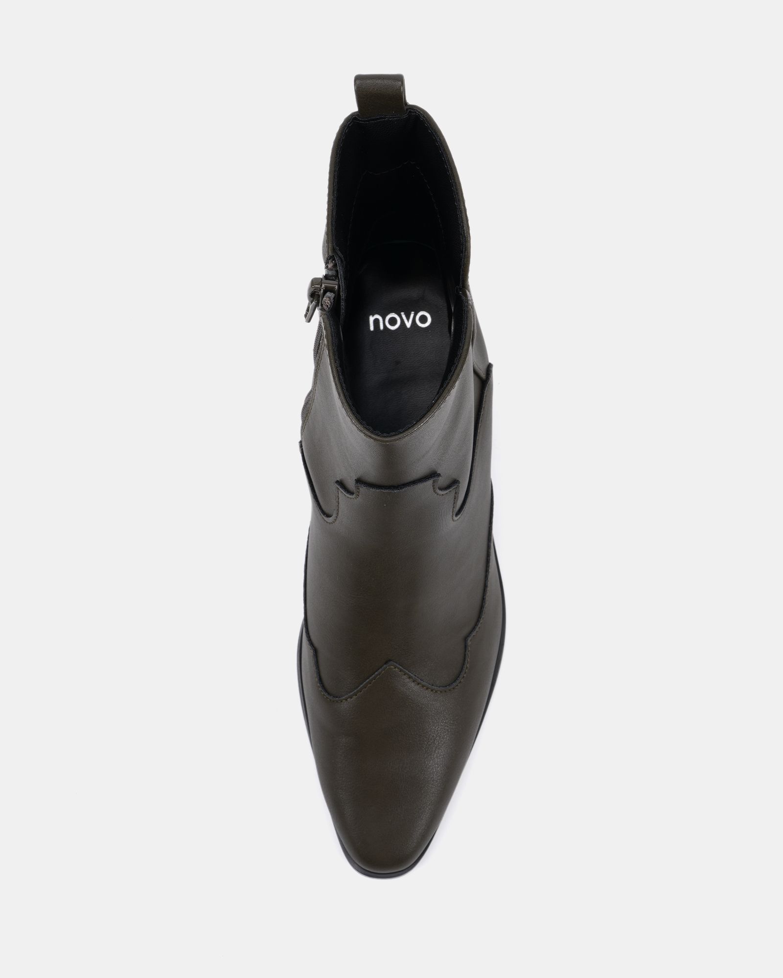 DIABLO Khaki Low Heel Western Boot