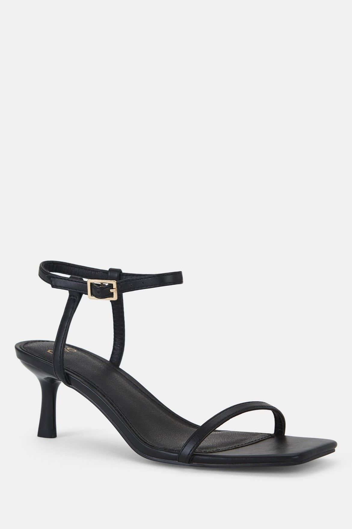 Debs WIDE FIT UNDERCOVER Black Low Heel Two Part Sandals