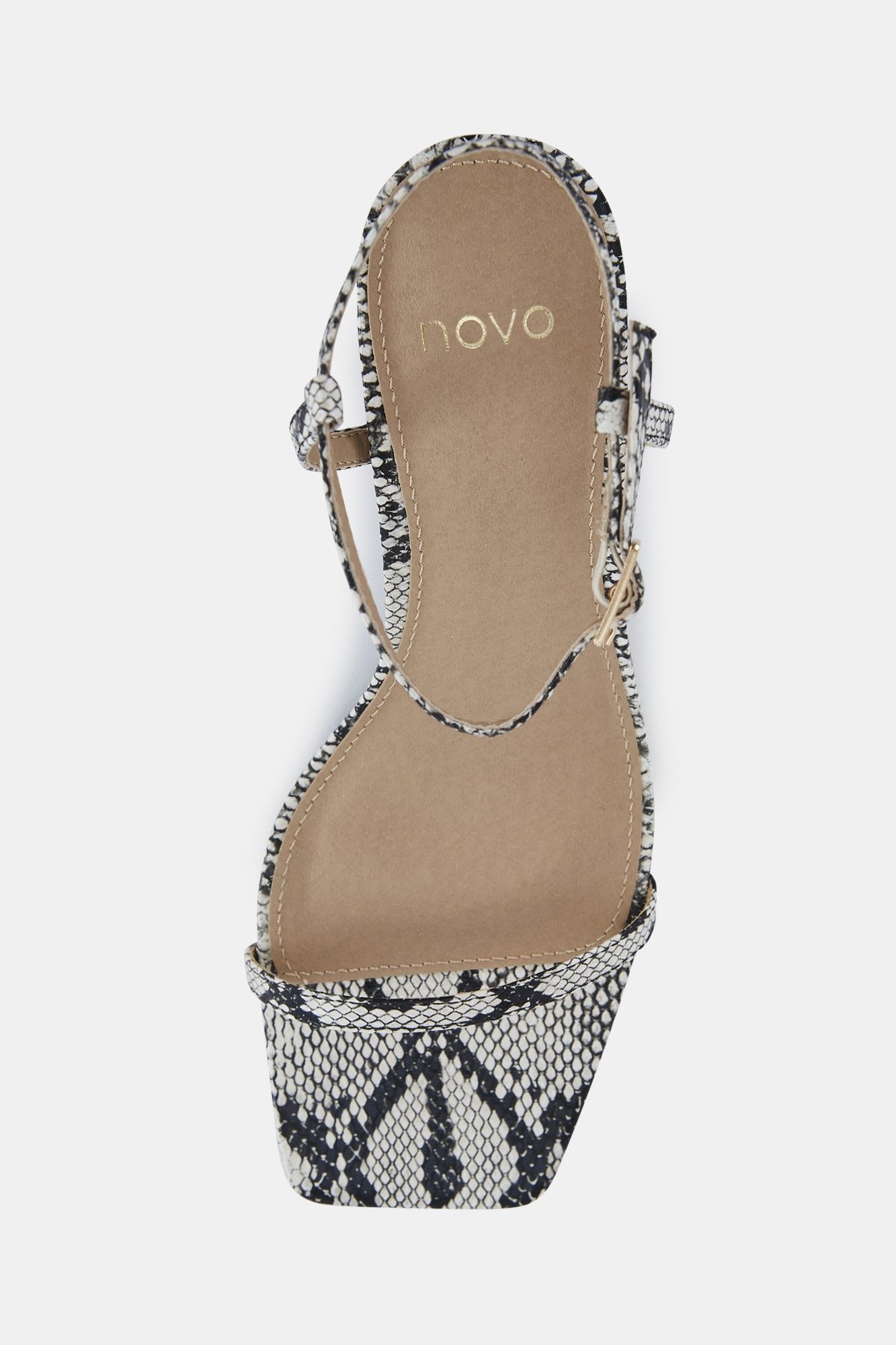 Debs UNDERCOVER Snake Low Heel Two Part Sandals