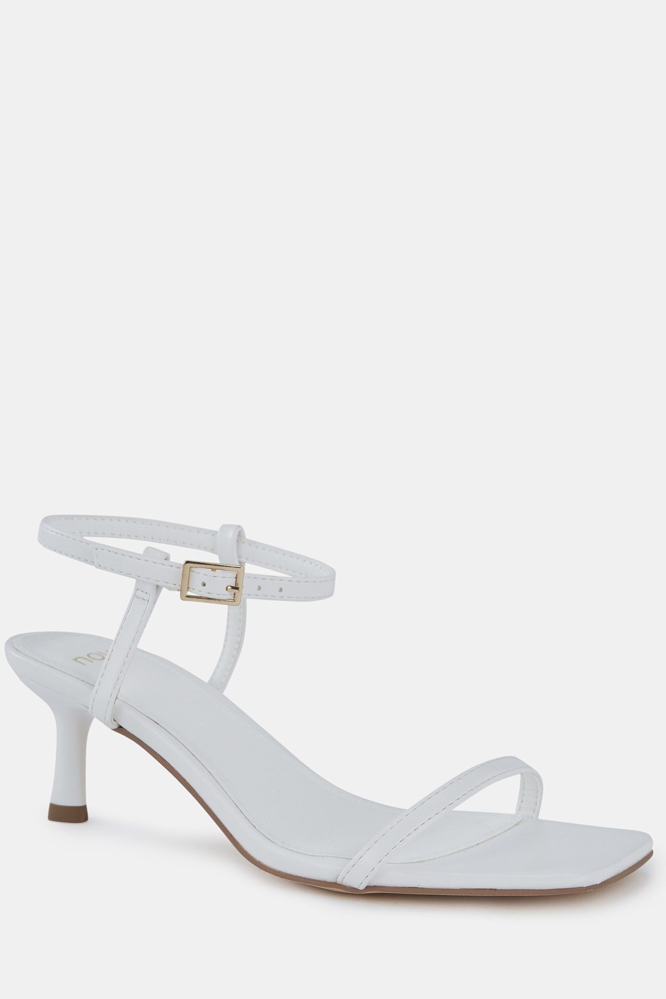 Debs WIDE FIT UNDERCOVER White Low Heel Two Part Sandals