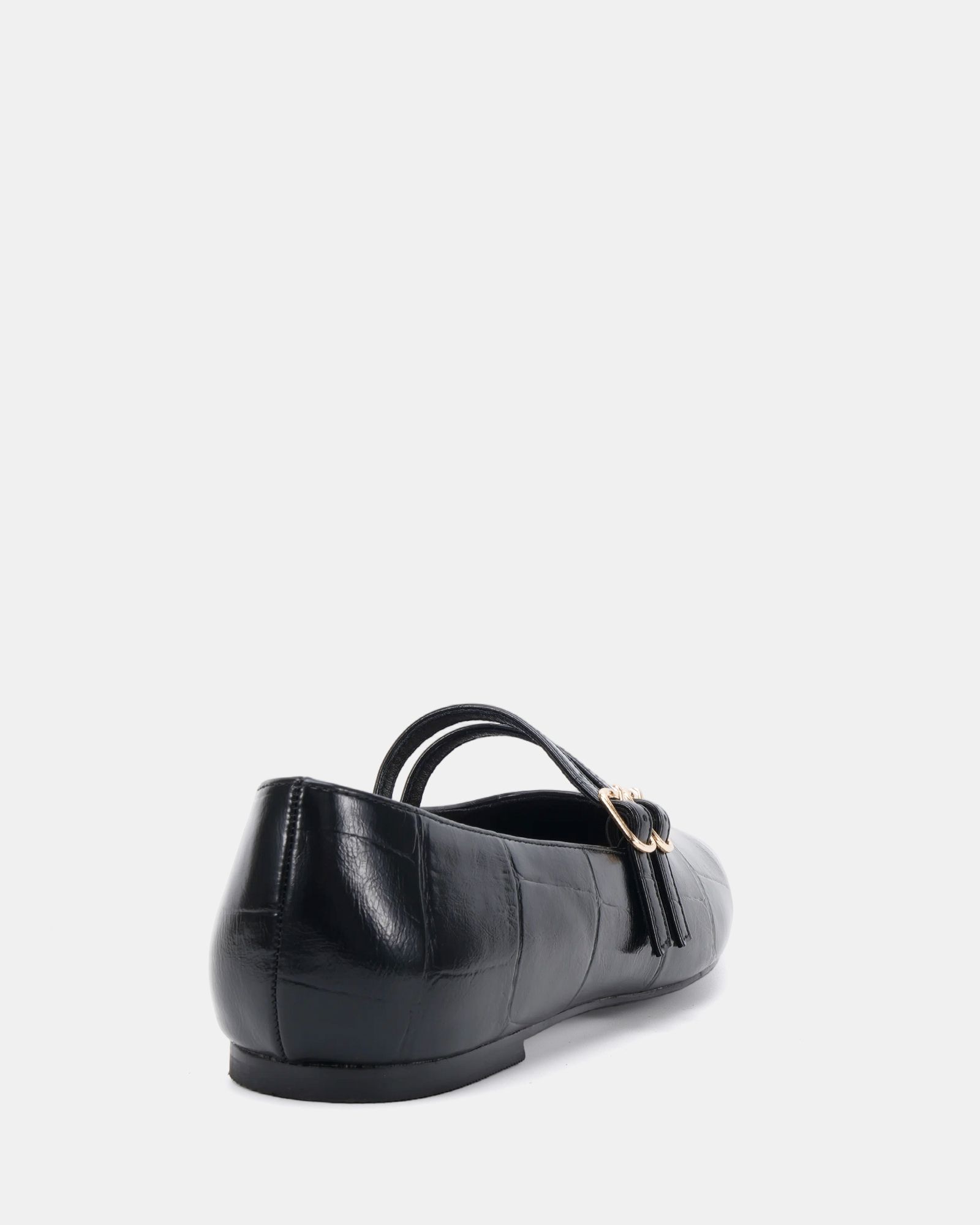 Wide Fit Fancie Black Mary Jane Flat Shoe
