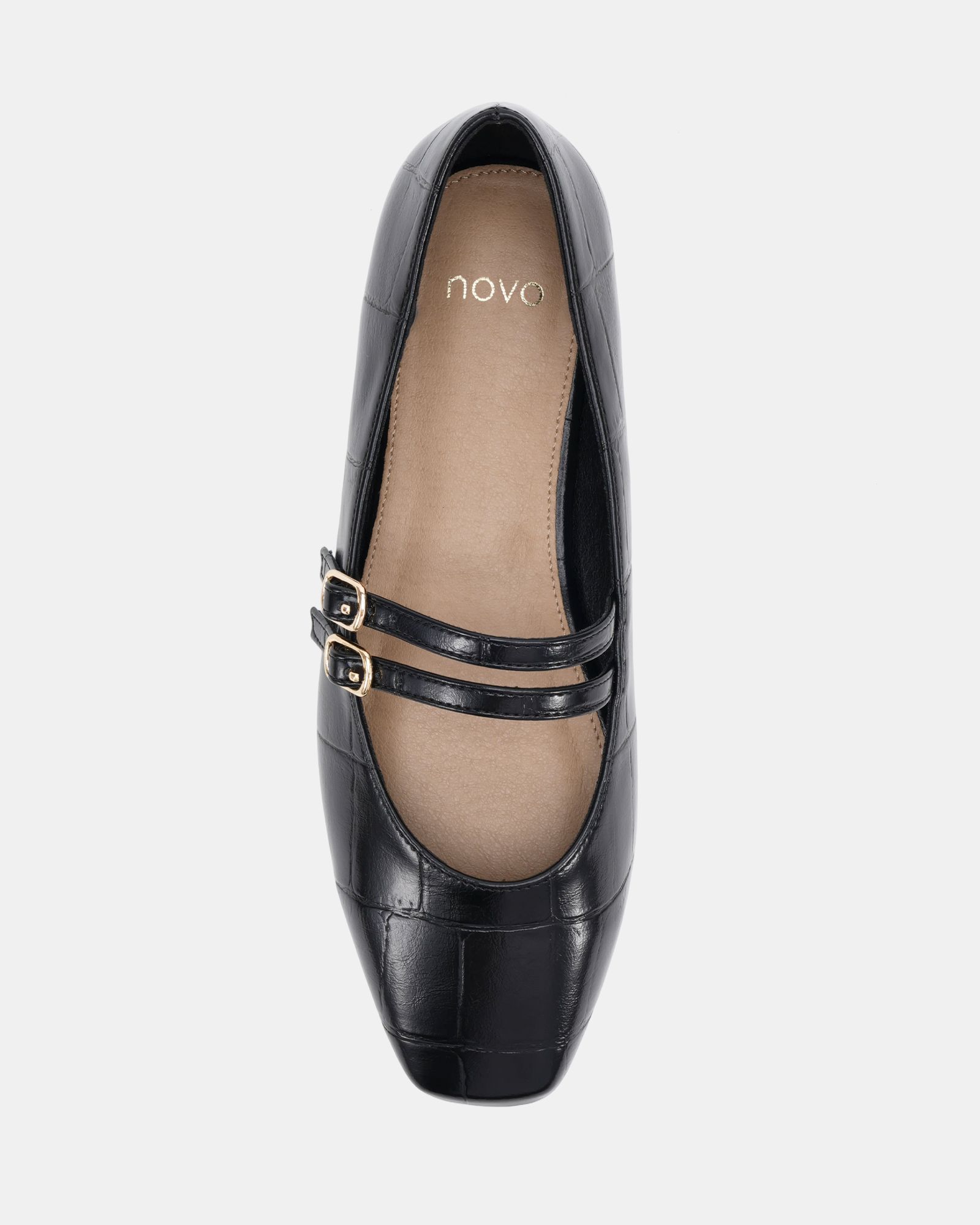Wide Fit Fancie Black Mary Jane Flat Shoe