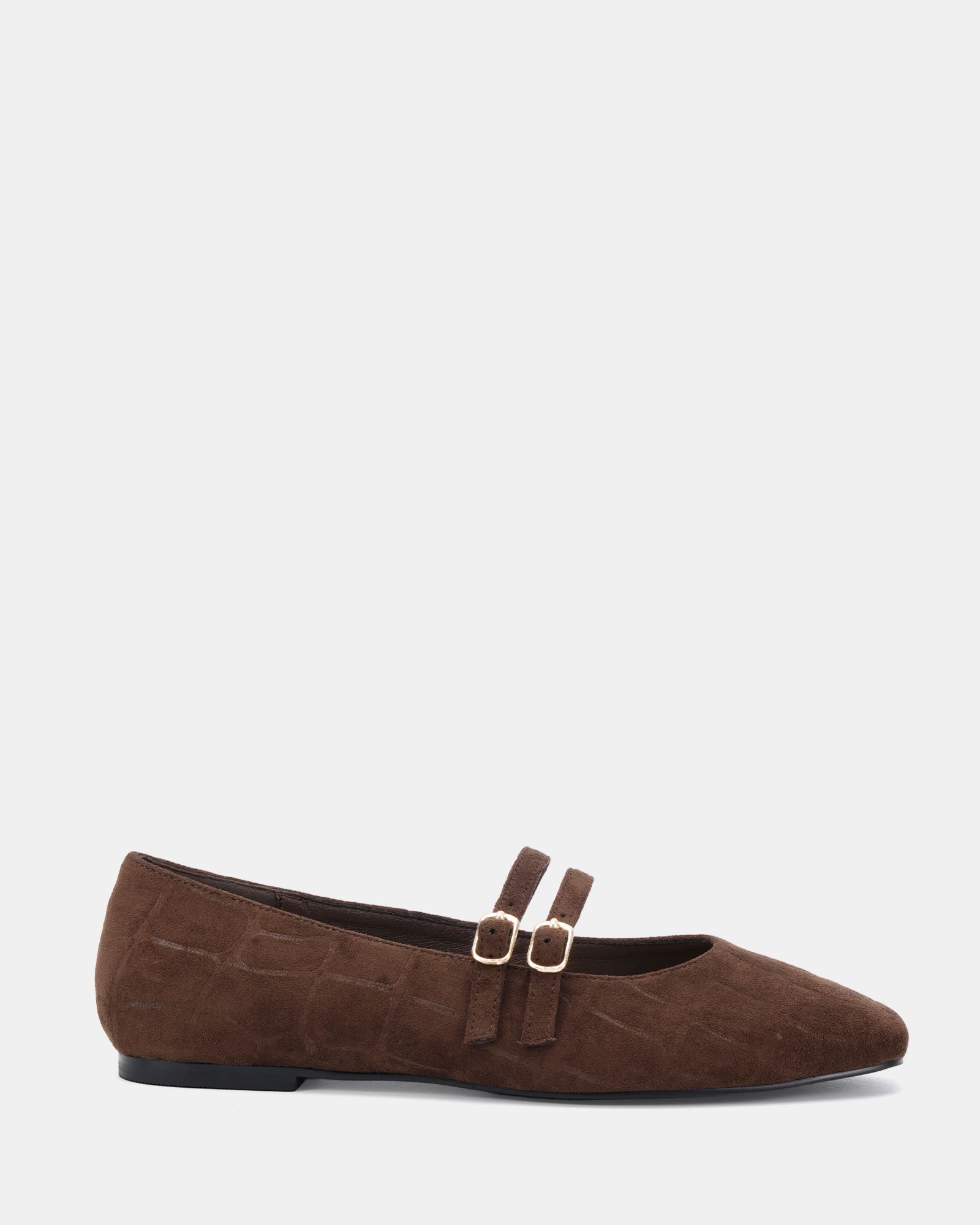 Fancie Brown Mary Jane Flat Shoe