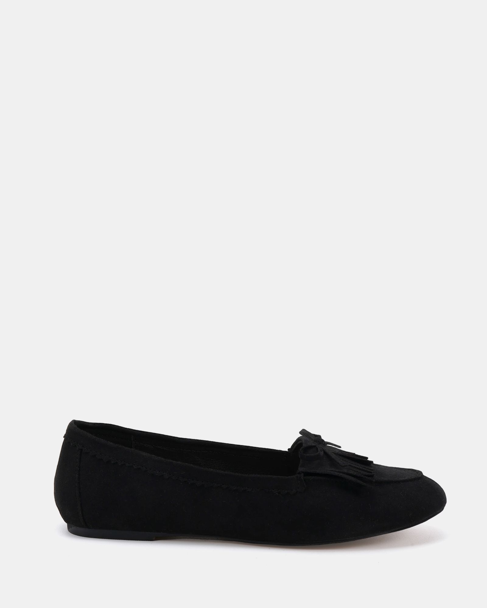 FRANKIE Black Moccasin Flat Shoe