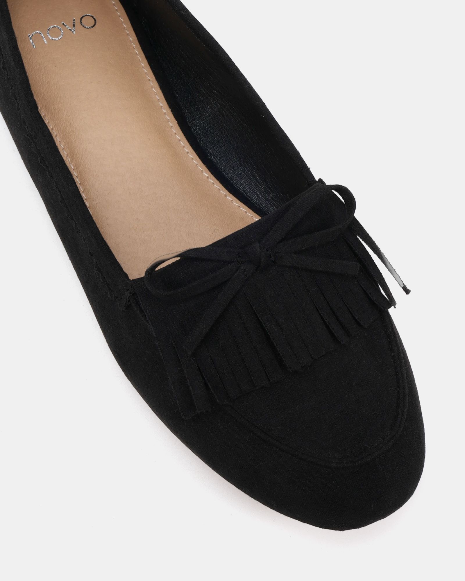 FRANKIE Black Moccasin Flat Shoe