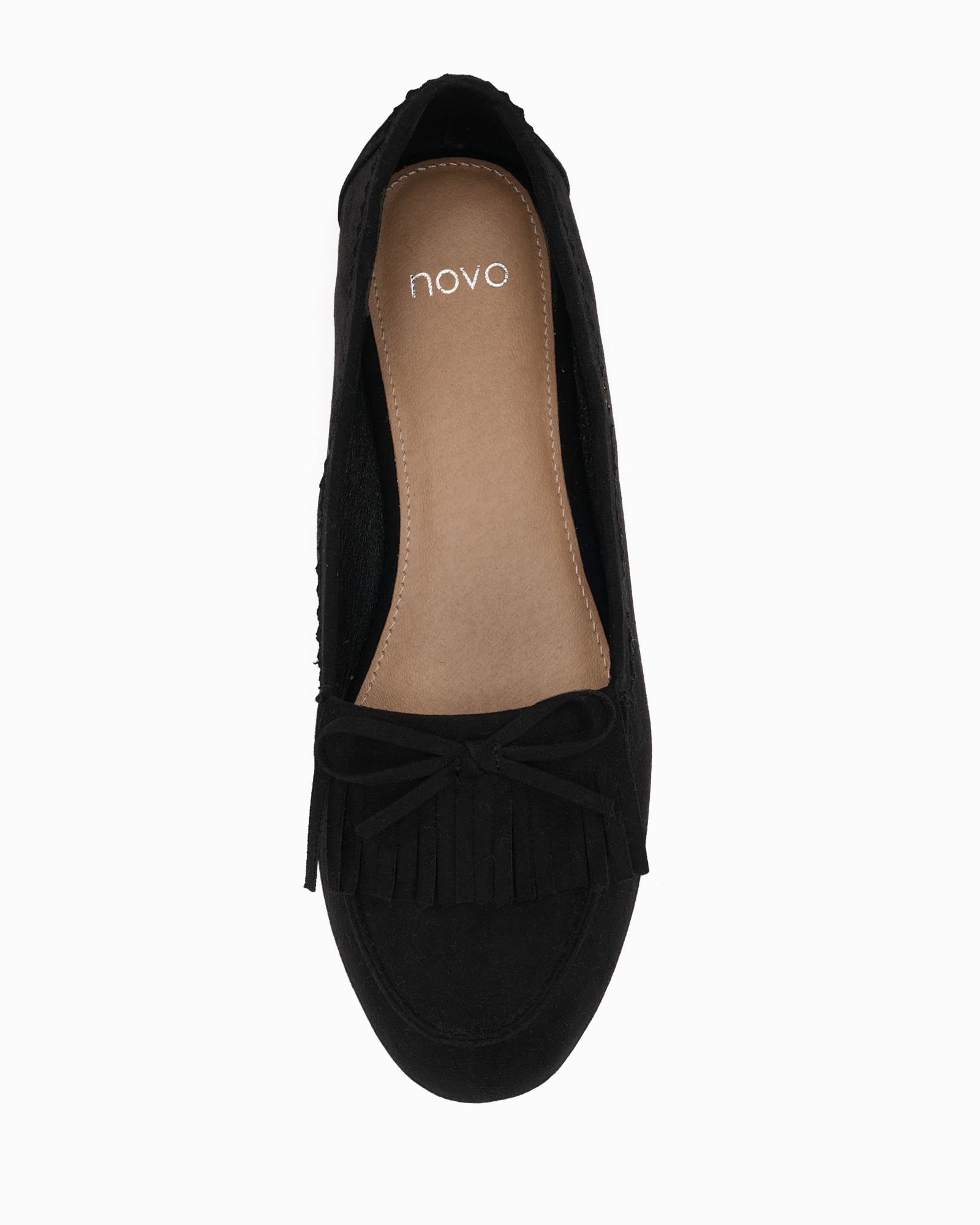 FRANKIE Black Moccasin Flat Shoe