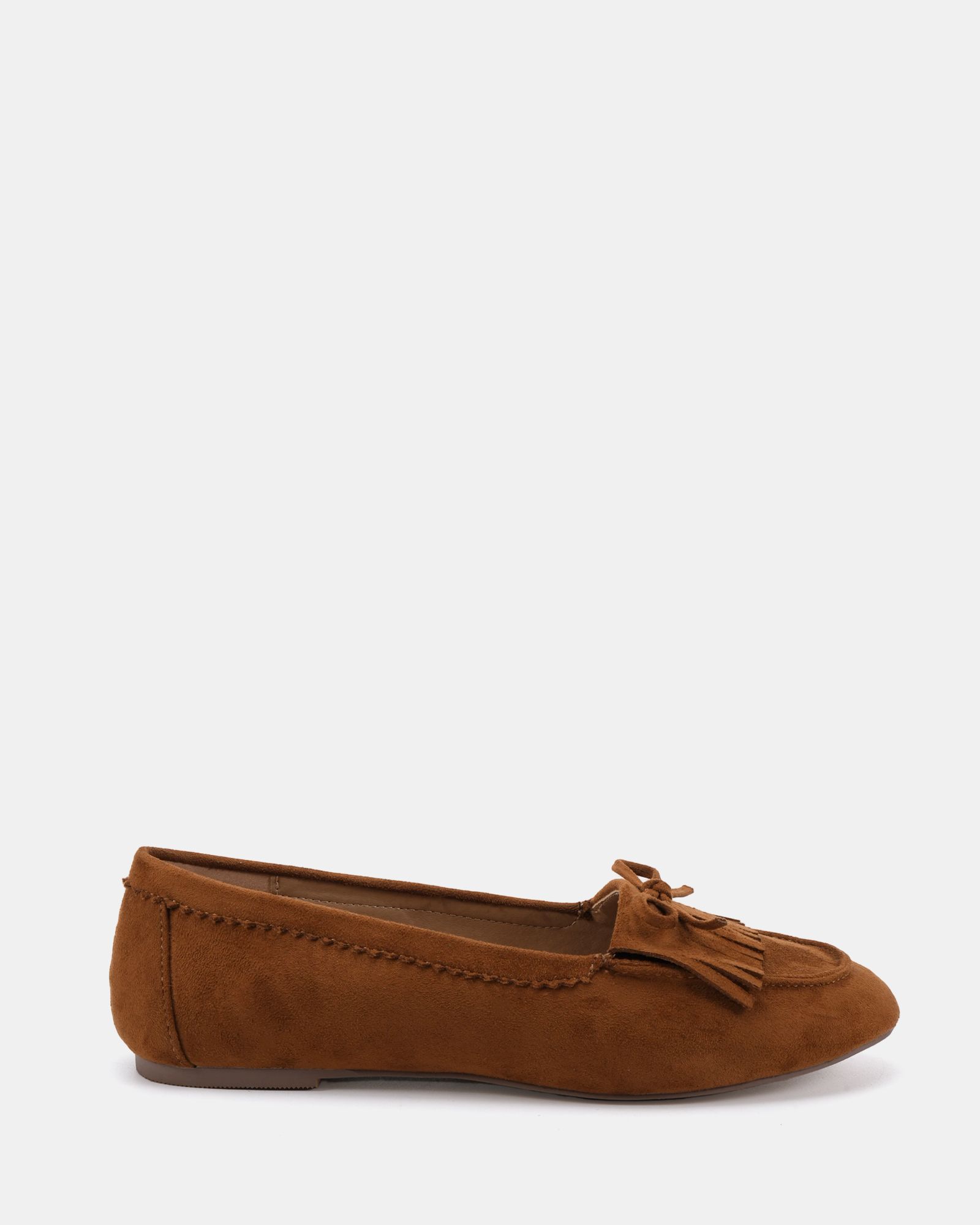 FRANKIE Tan Moccasin Flat Shoe