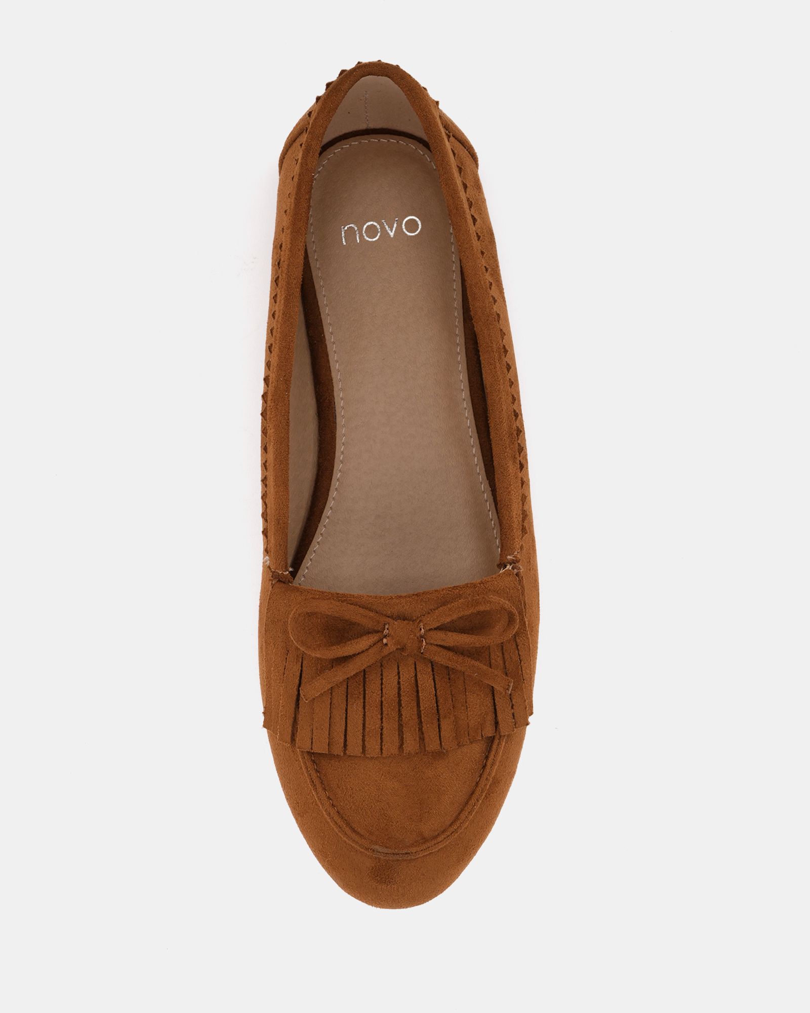 FRANKIE Tan Moccasin Flat Shoe