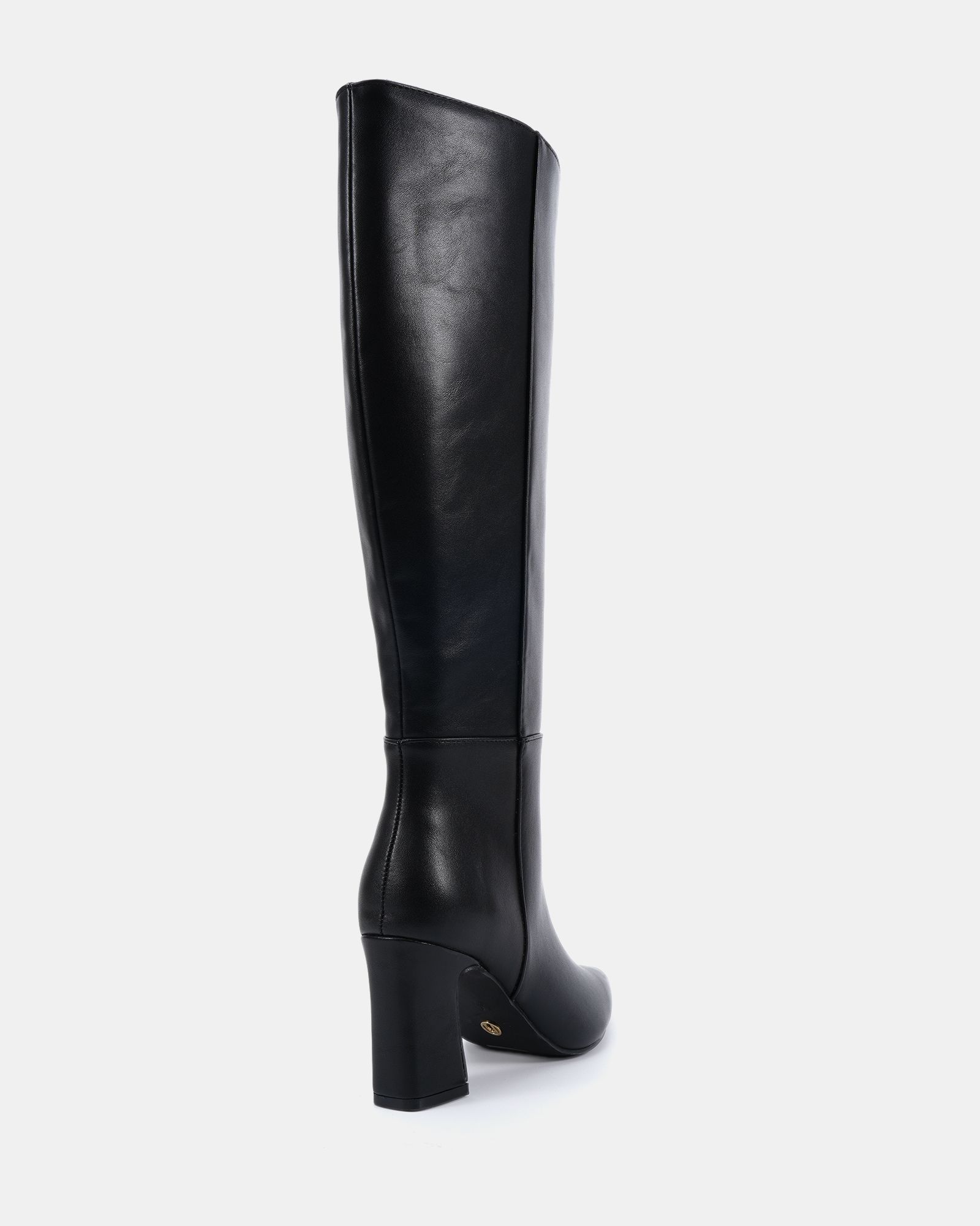 Gala Black Point Toe Block Heel Knee Boot