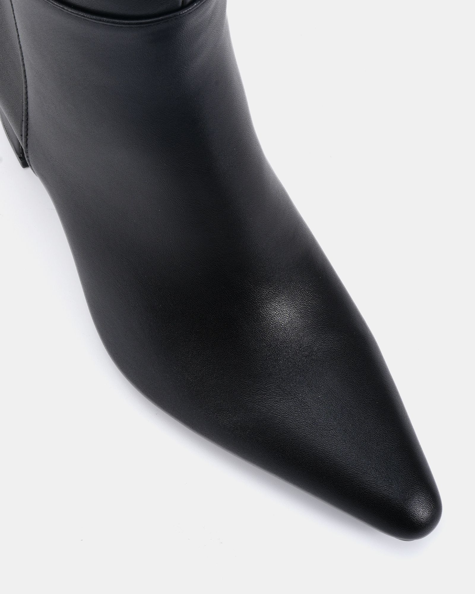 Gala Black Point Toe Block Heel Knee Boot