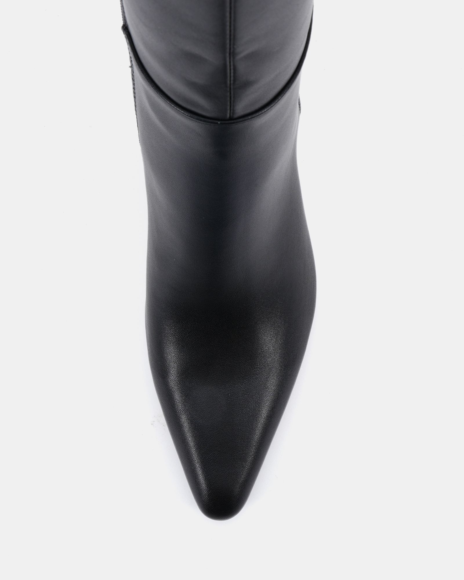 Gala Black Point Toe Block Heel Knee Boot