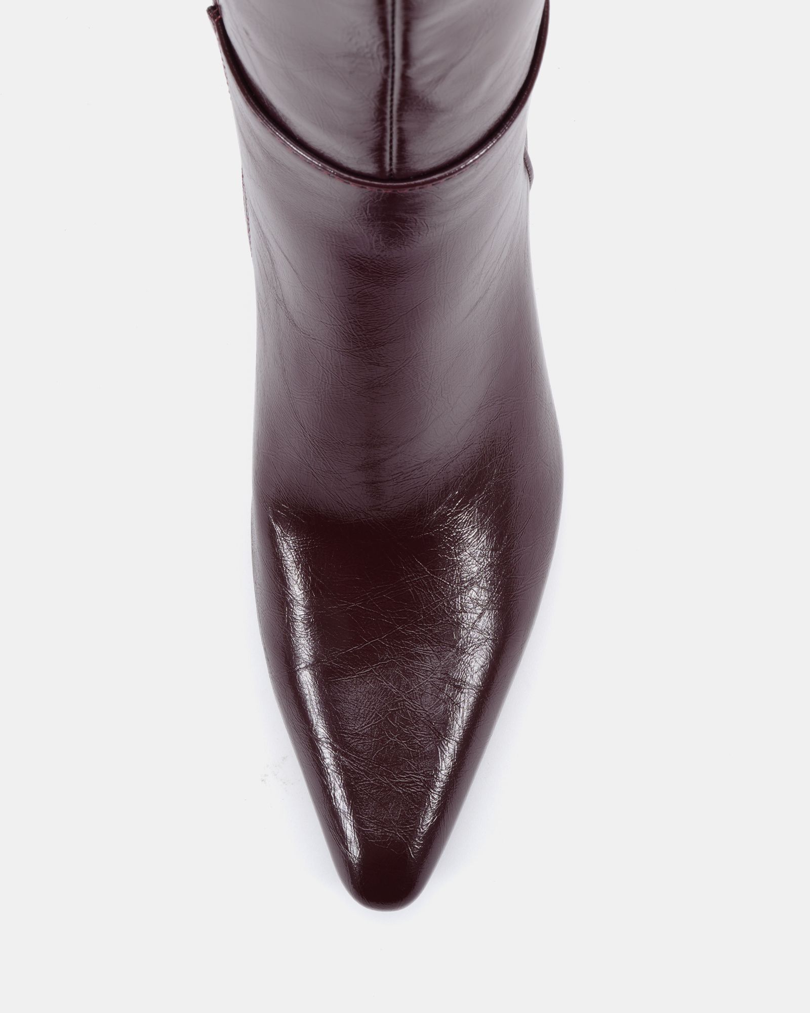 Gala Burgundy Point Toe Block Heel Knee Boot