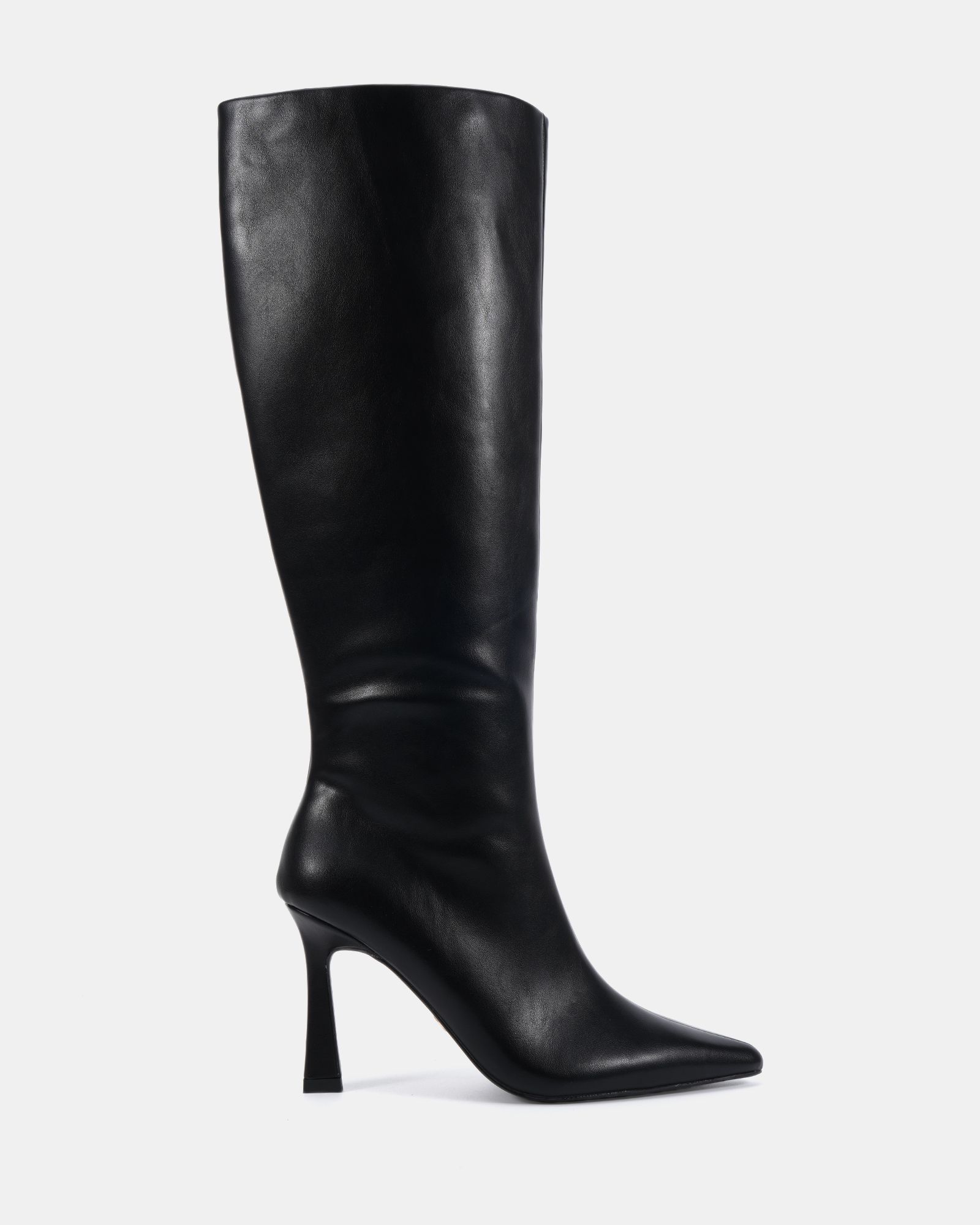 Wide Fit Galaxy Black Point Toe Stiletto Stretch Knee Boot