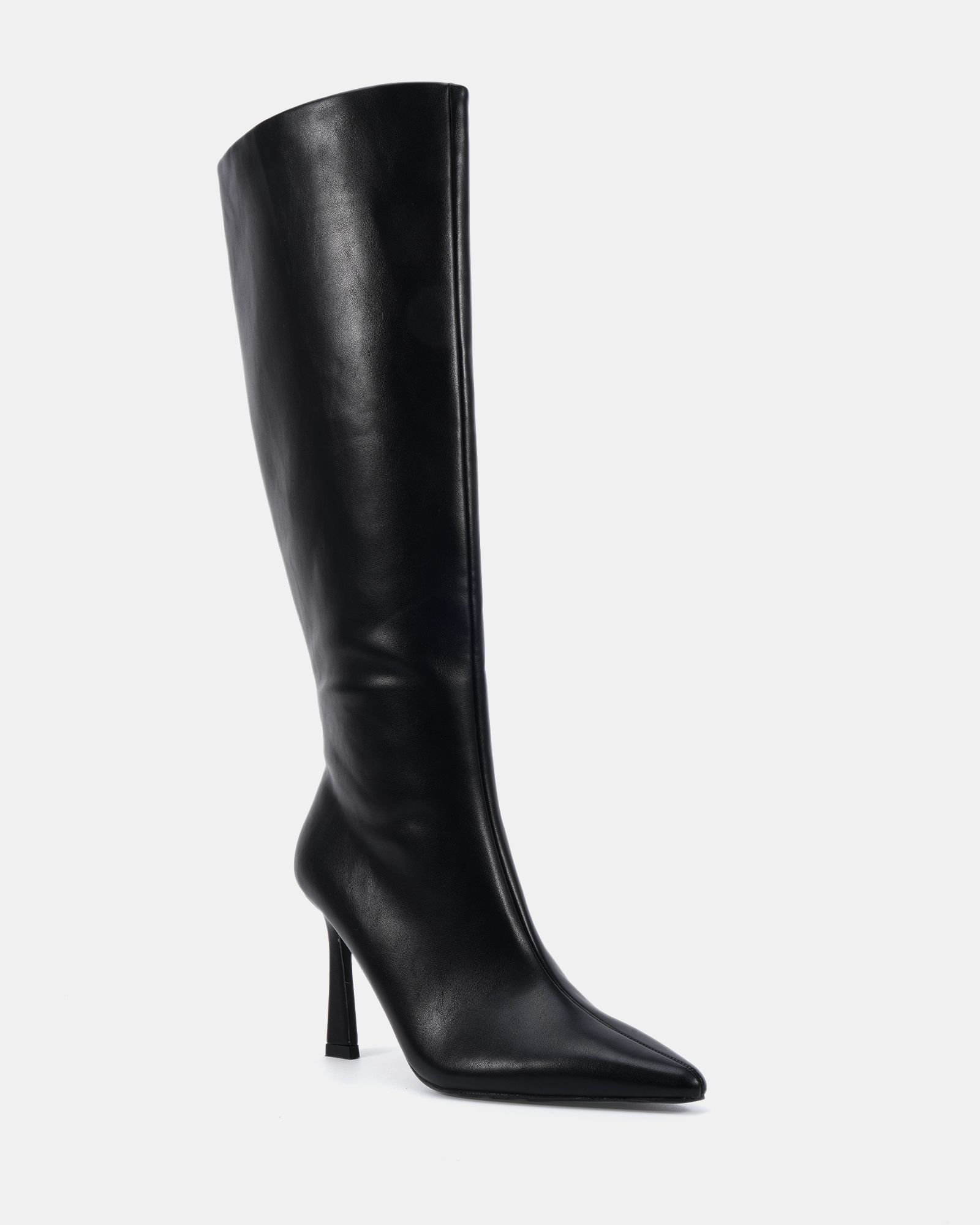 Galaxy Black Point Toe Stiletto Stretch Knee Boot