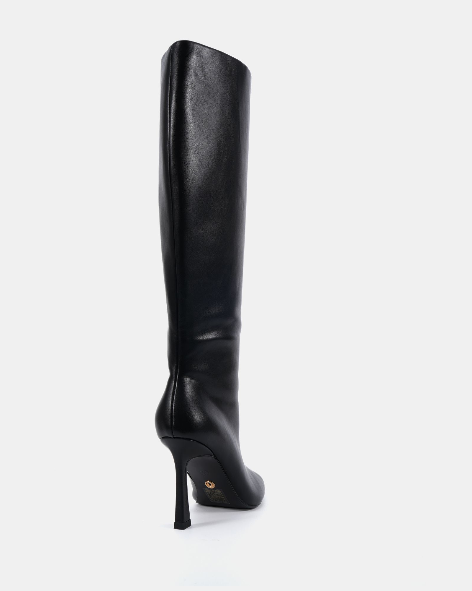 Wide Fit Galaxy Black Point Toe Stiletto Stretch Knee Boot