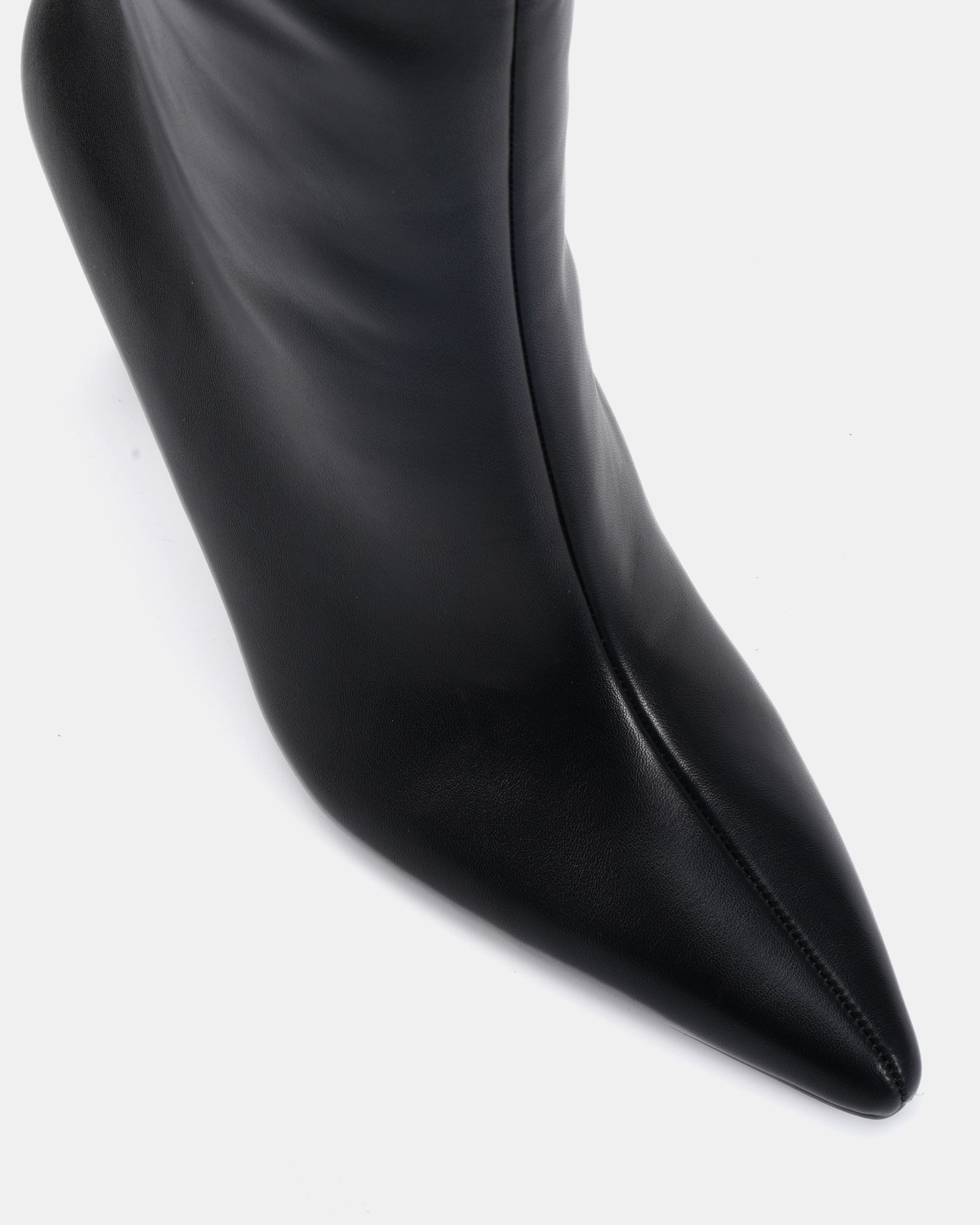 Wide Fit Galaxy Black Point Toe Stiletto Stretch Knee Boot