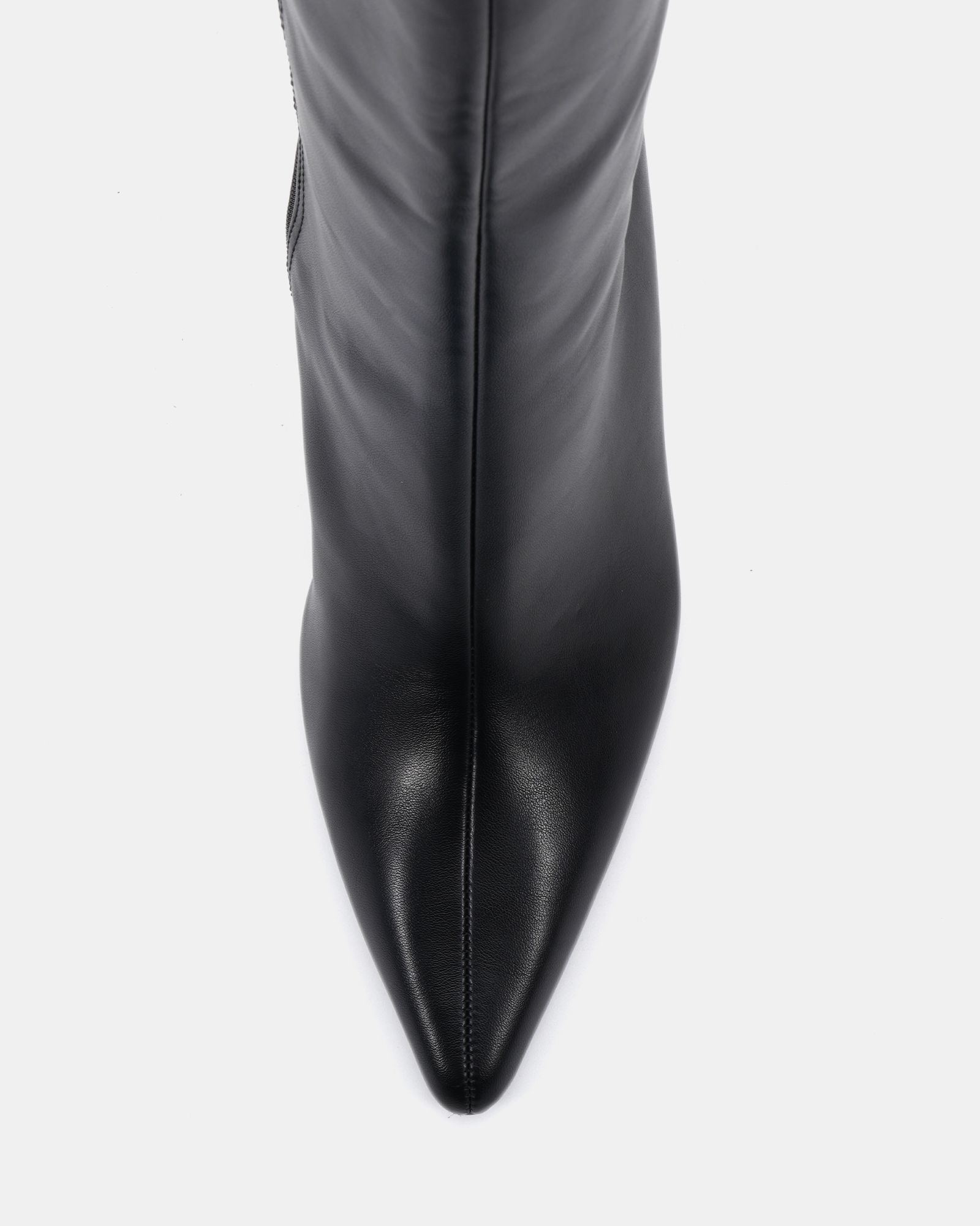 Galaxy Black Point Toe Stiletto Stretch Knee Boot