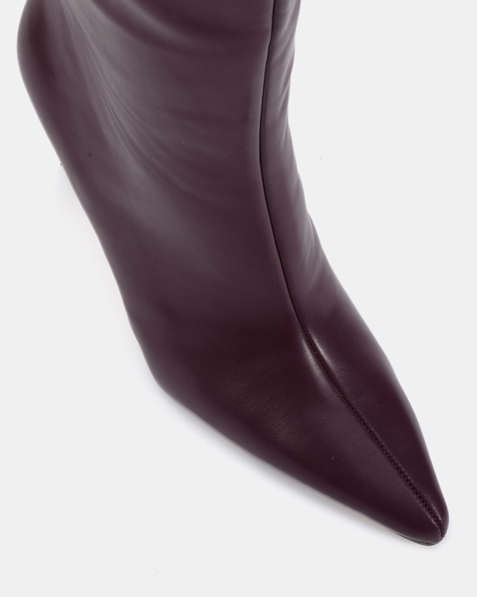 Wide Fit Galaxy Burgundy Point Toe Stiletto Stretch Knee Boot