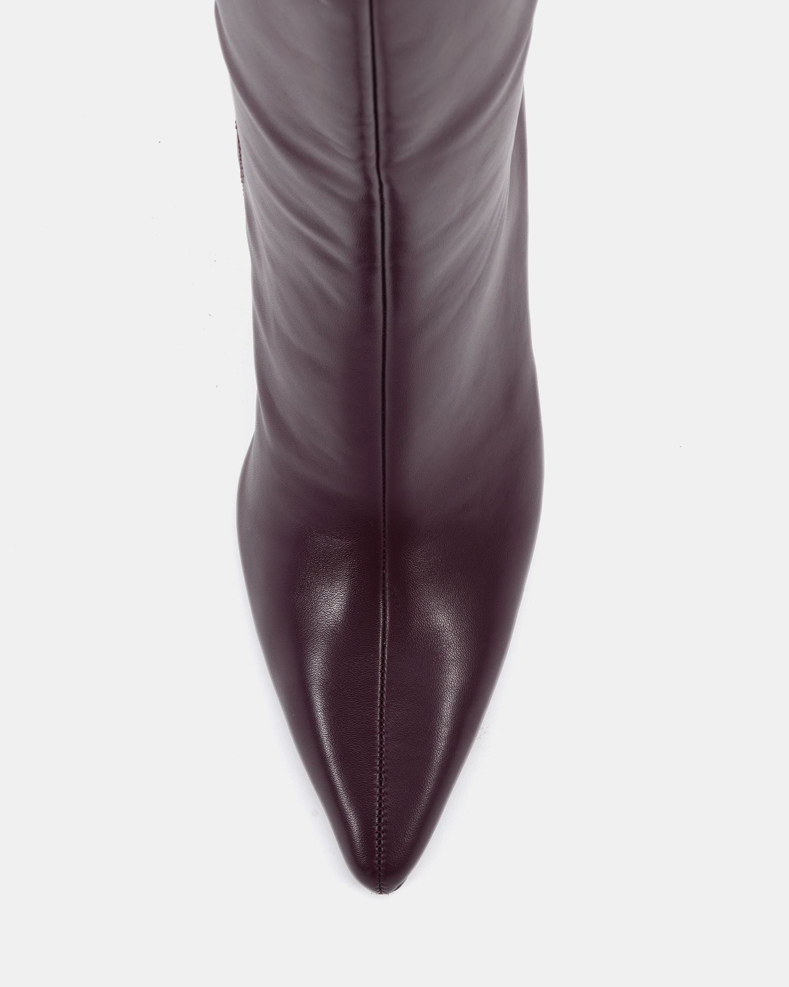 Wide Fit Galaxy Burgundy Point Toe Stiletto Stretch Knee Boot