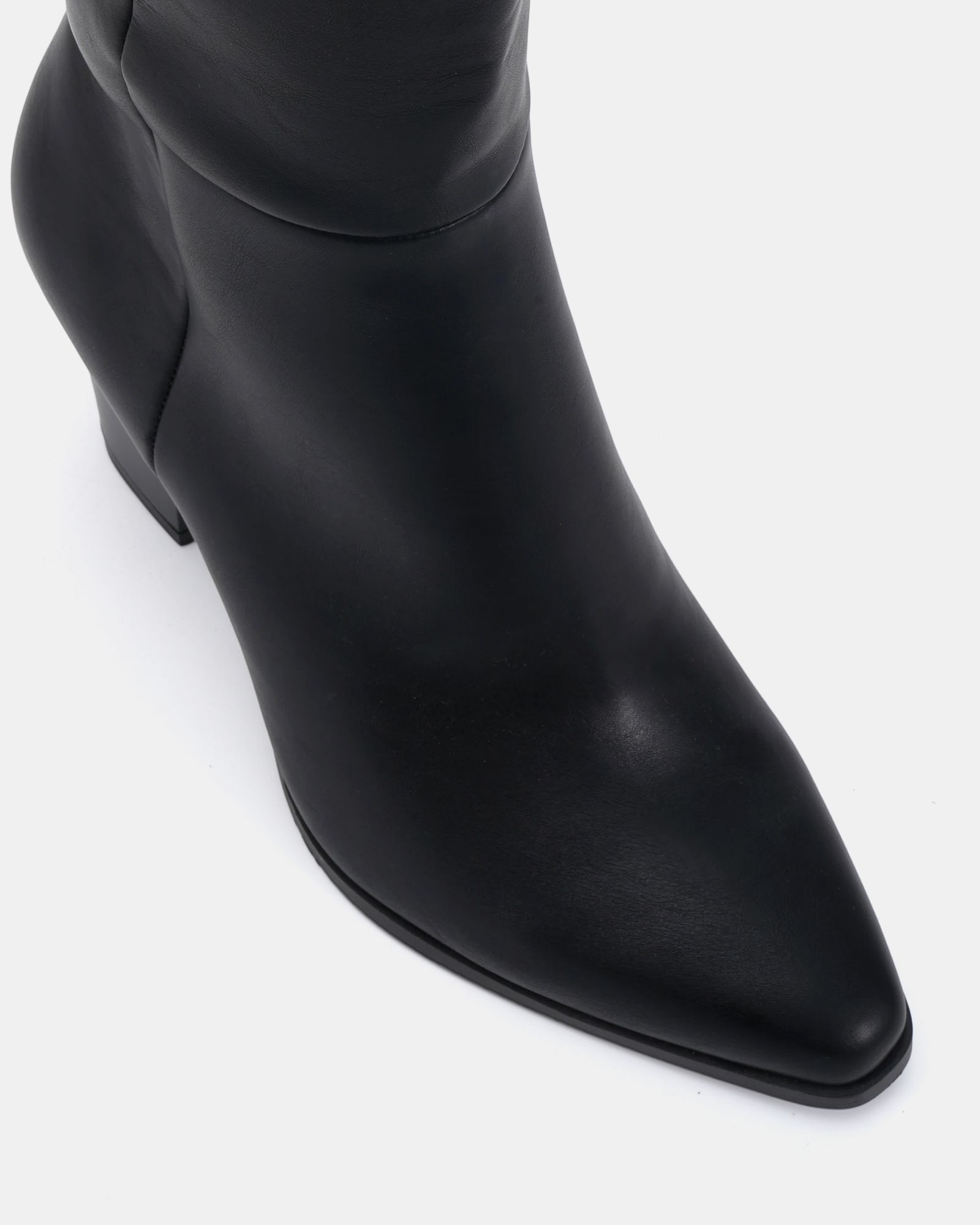 Gili Black Block Heel Western Knee Boot