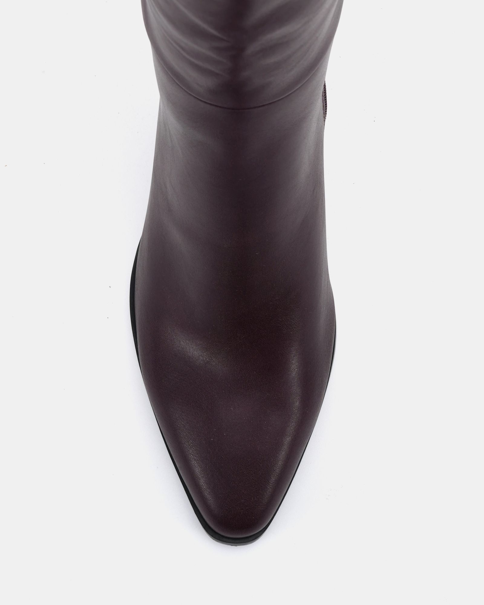 Wide Fit Gili Burgundy Block Heel Western Knee Boot