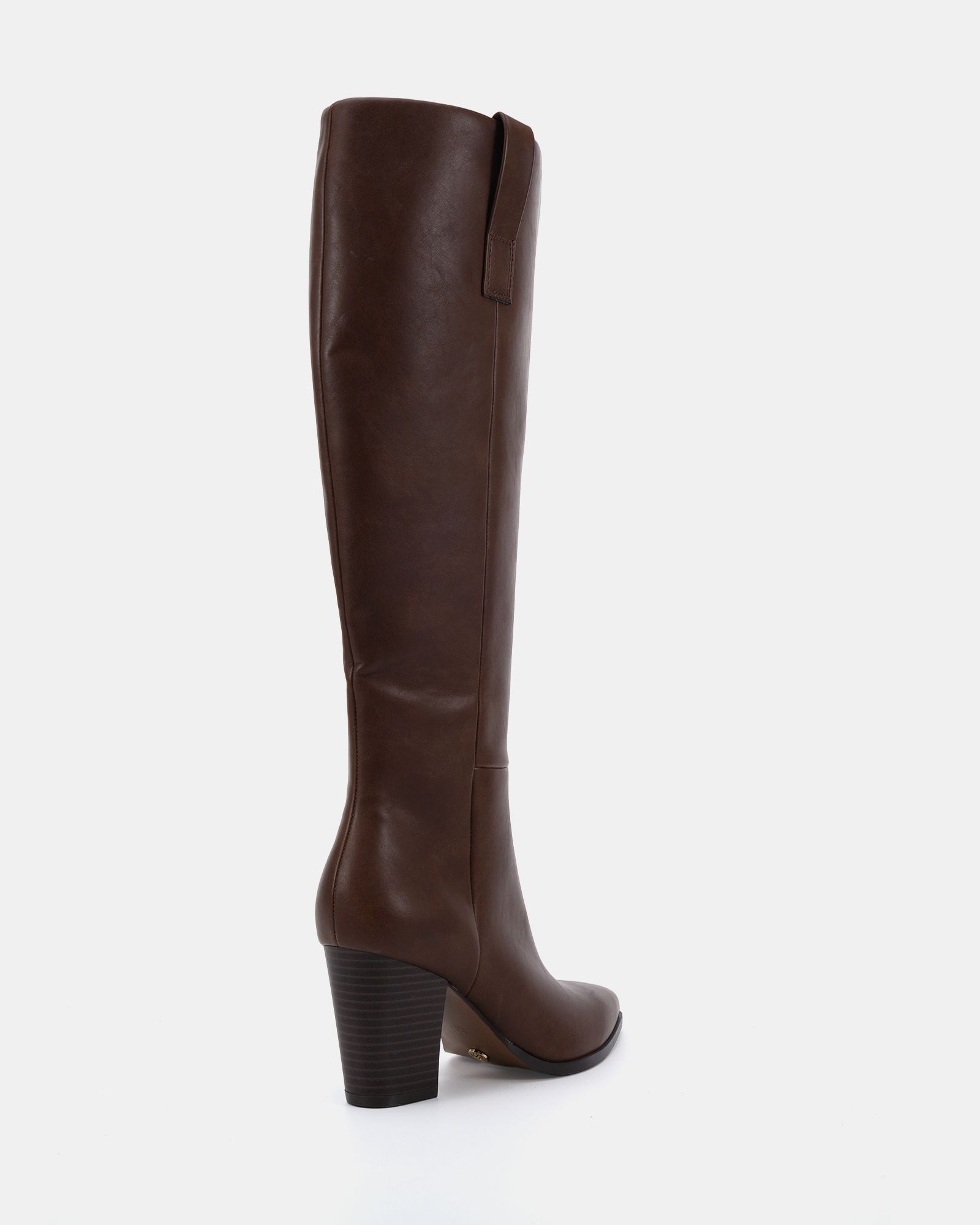 Gili Tan Block Heel Western Knee Boot