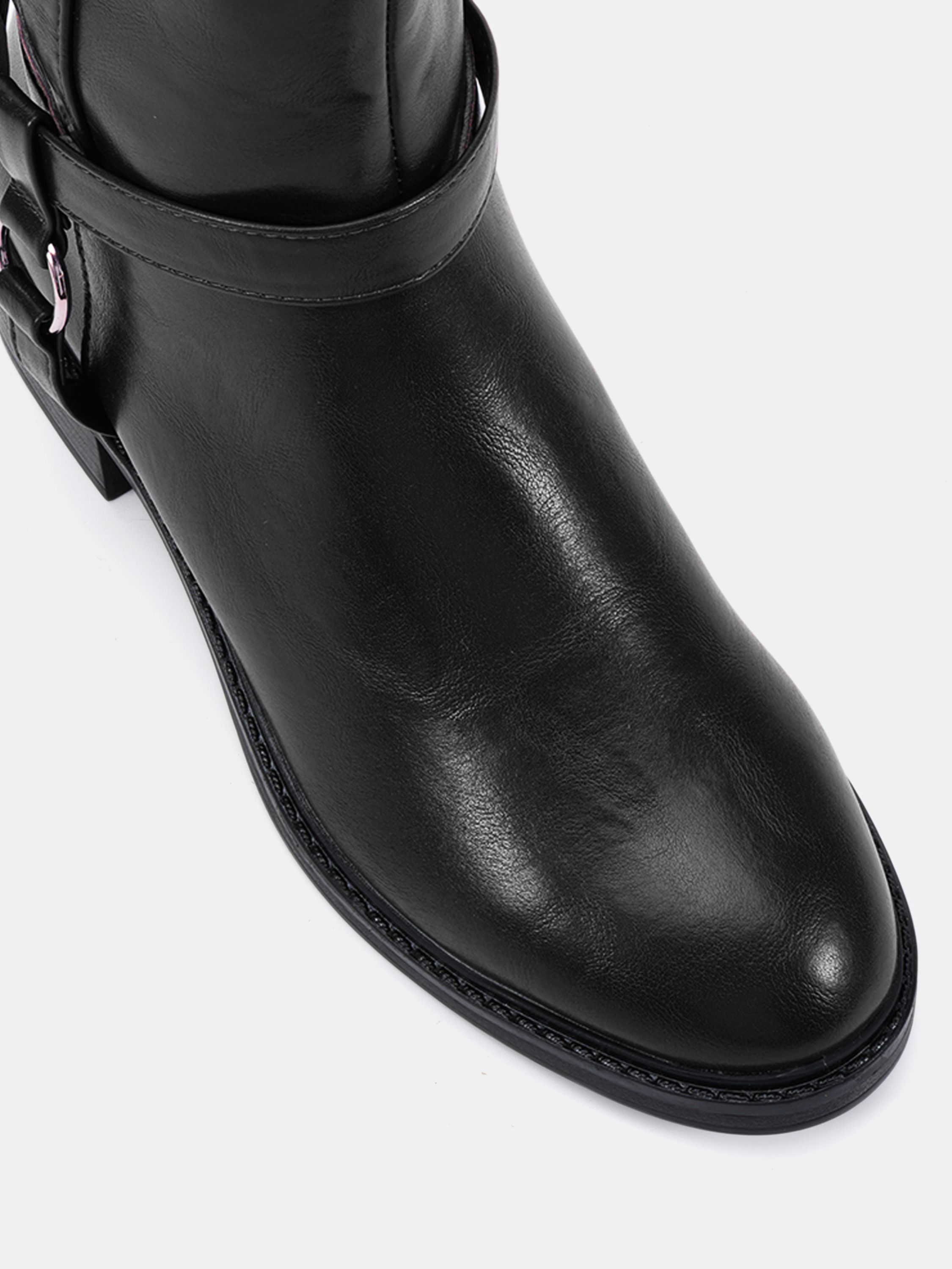 Goa Black Buckle Ring Detail Knee High Stretch Boot