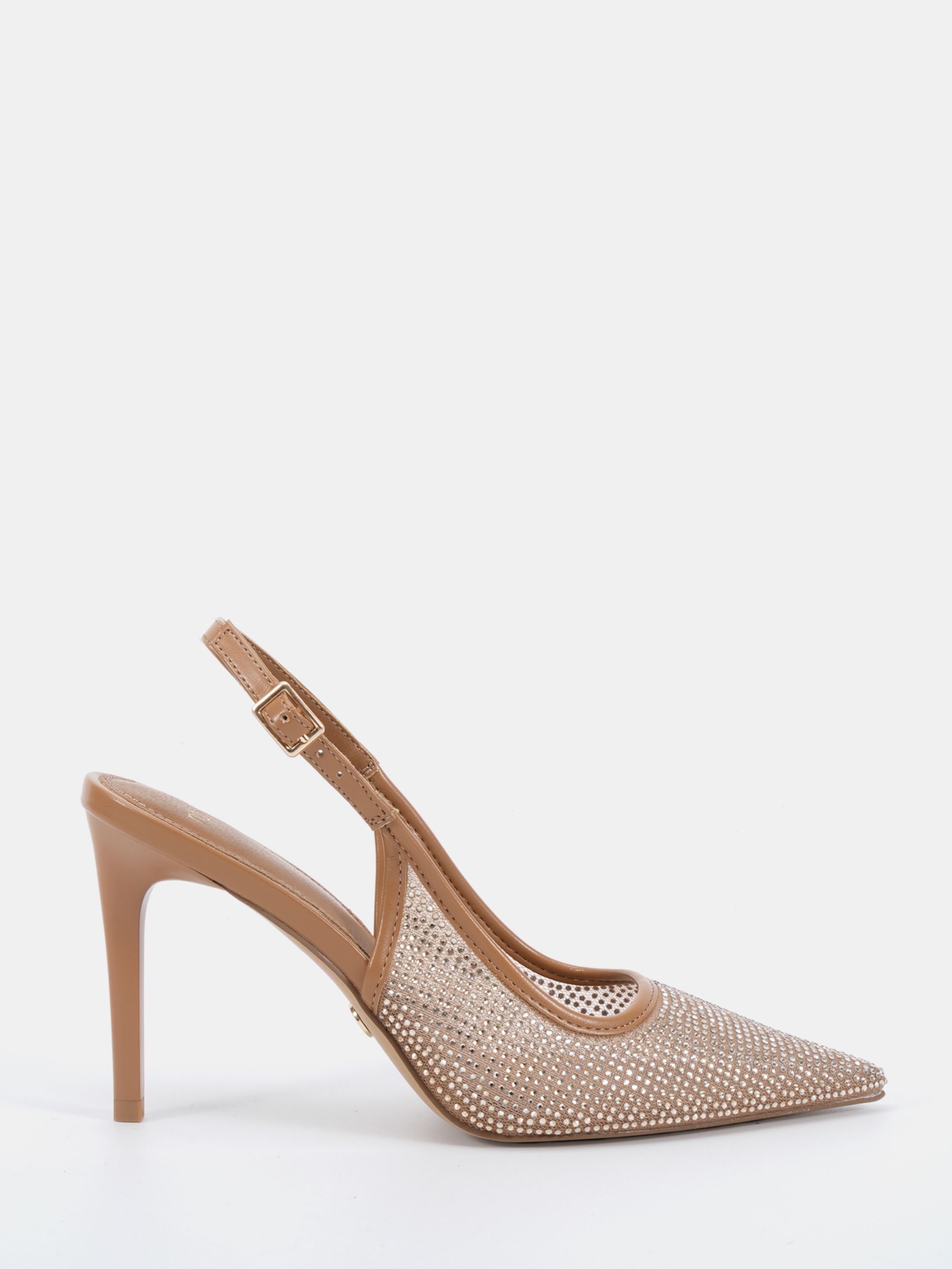 IDOL Diamante Nude Slingback Stiletto Court