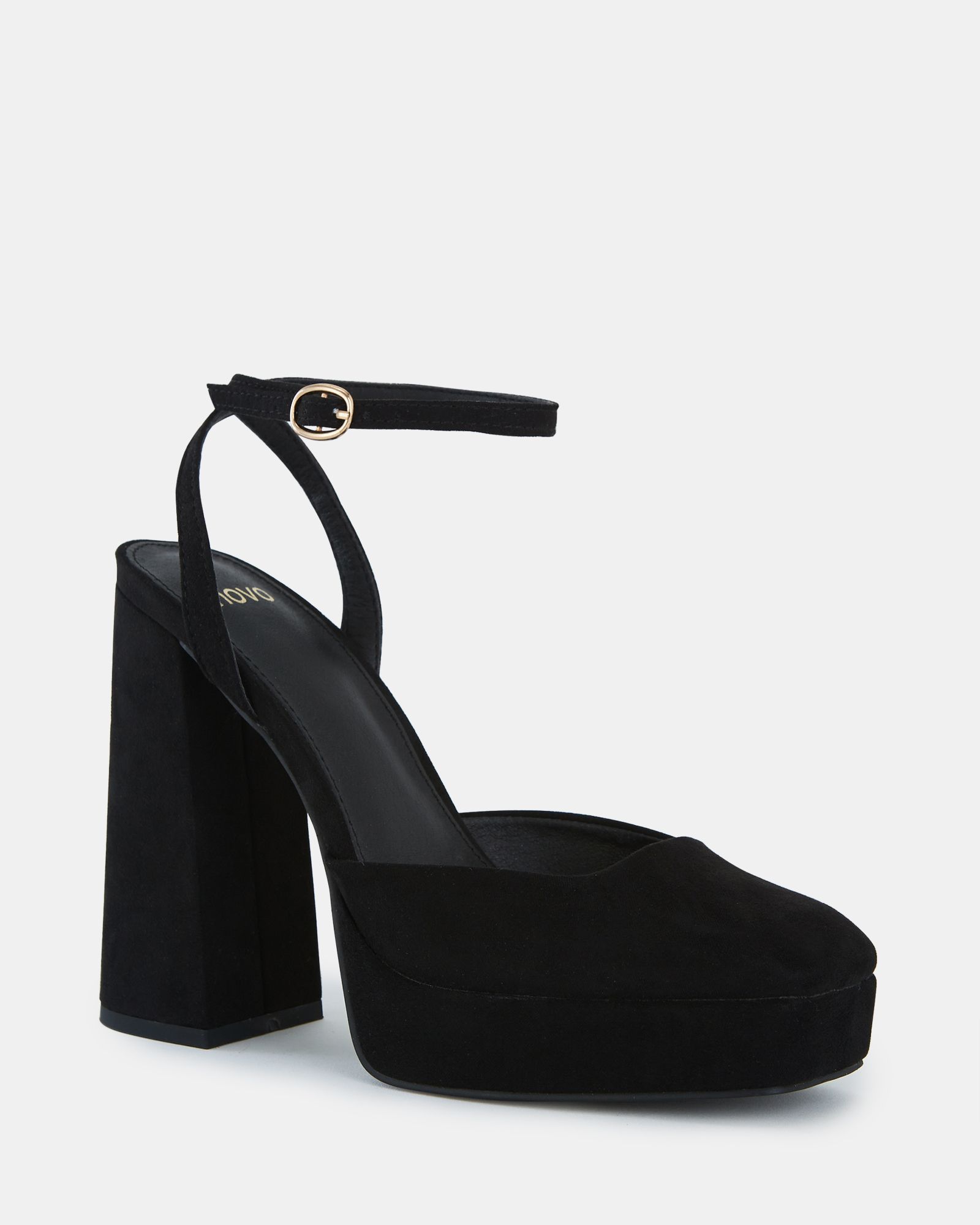 WIDE FIT ILIKA Black Close Toe Platform Court
