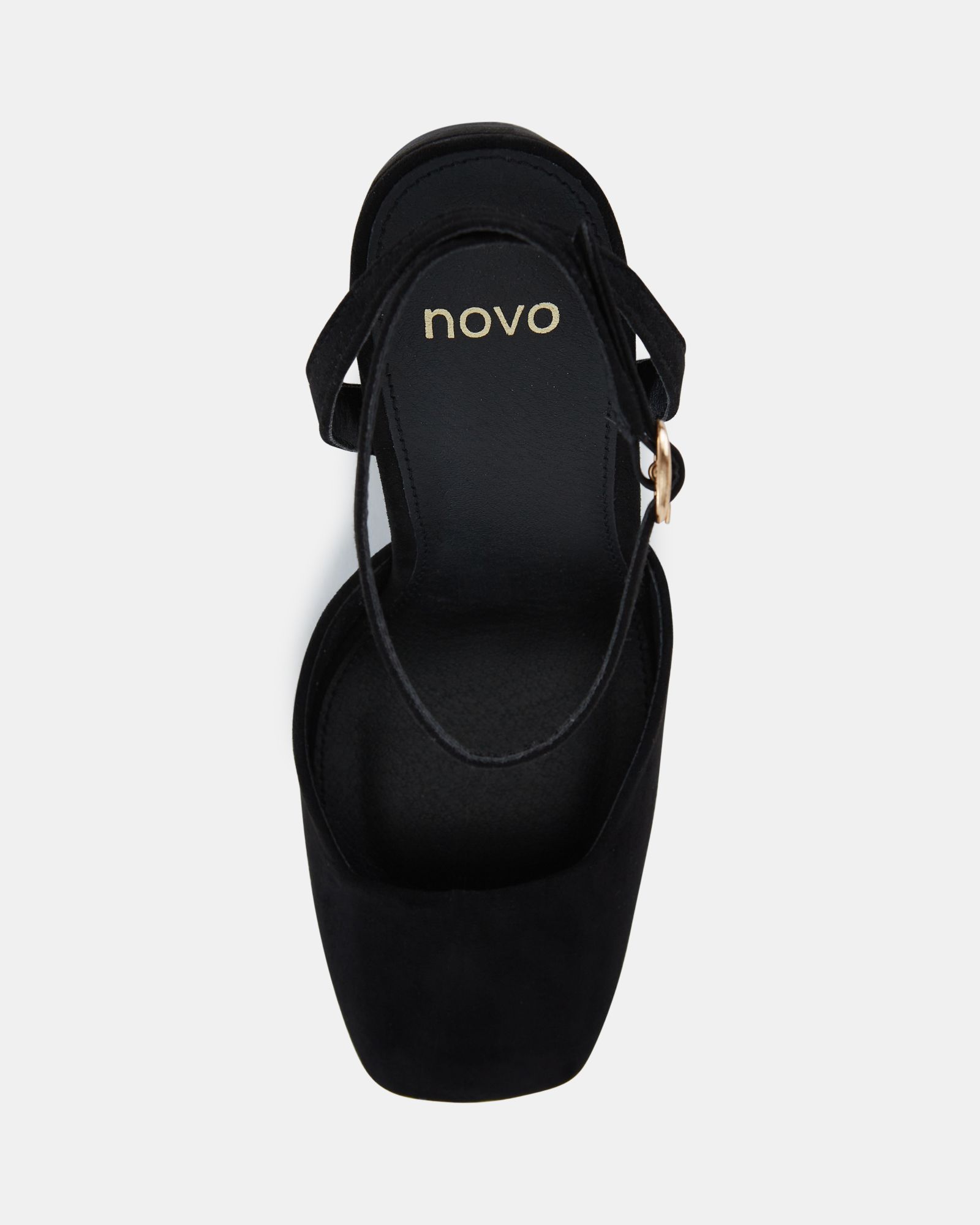 WIDE FIT ILIKA Black Close Toe Platform Court