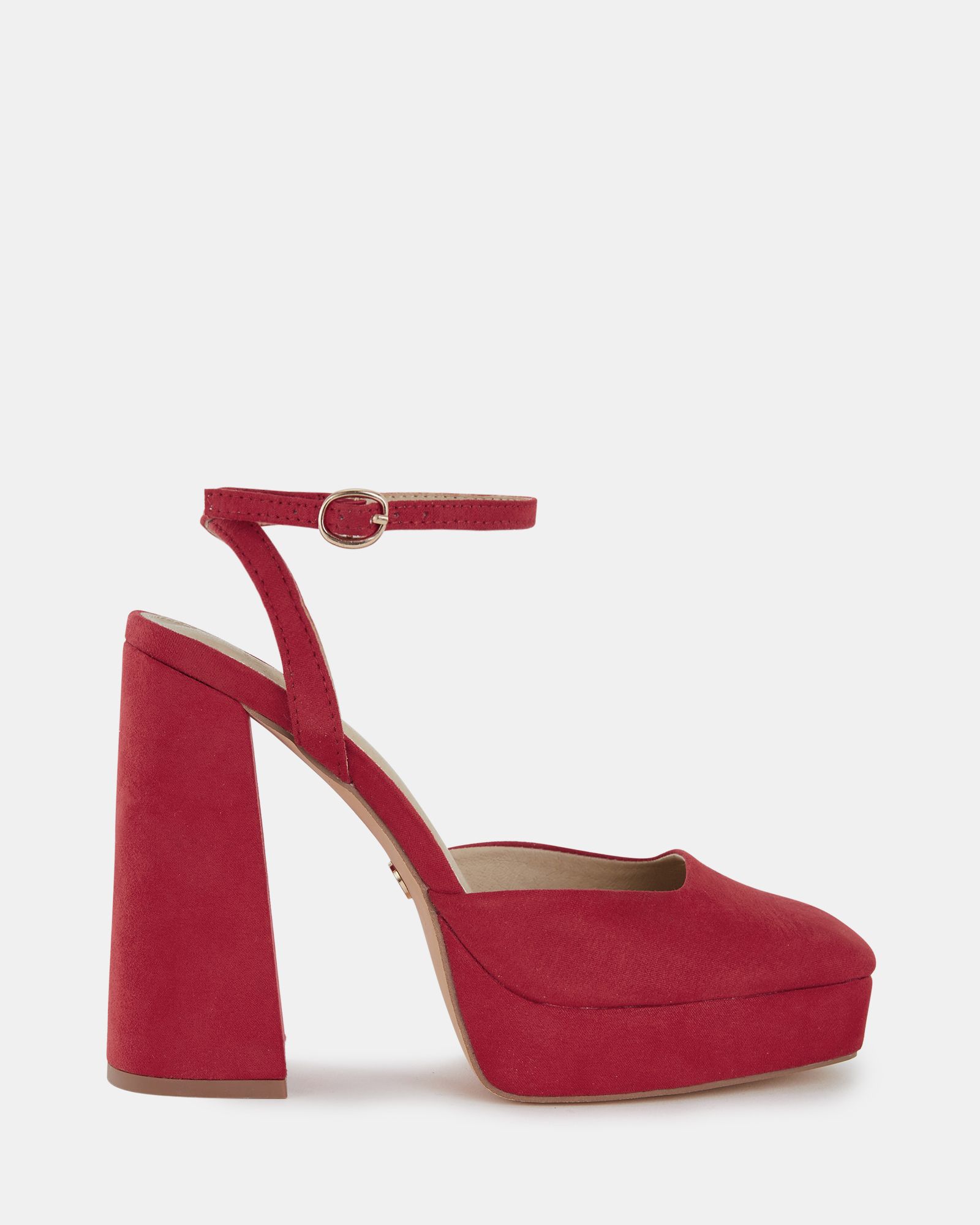 WIDE FIT ILIKA Red Close Toe Platform Court