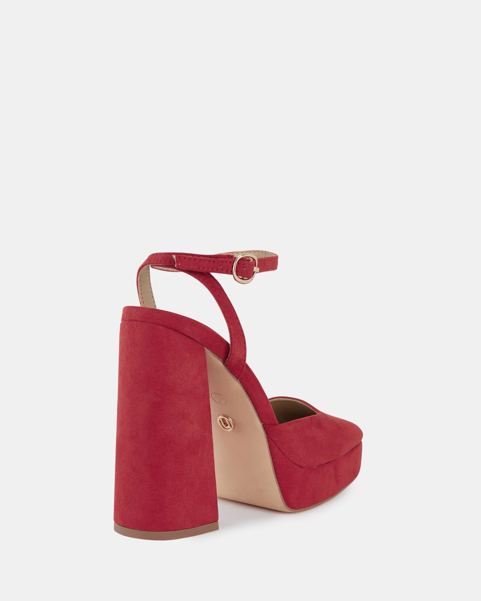 WIDE FIT ILIKA Red Close Toe Platform Court