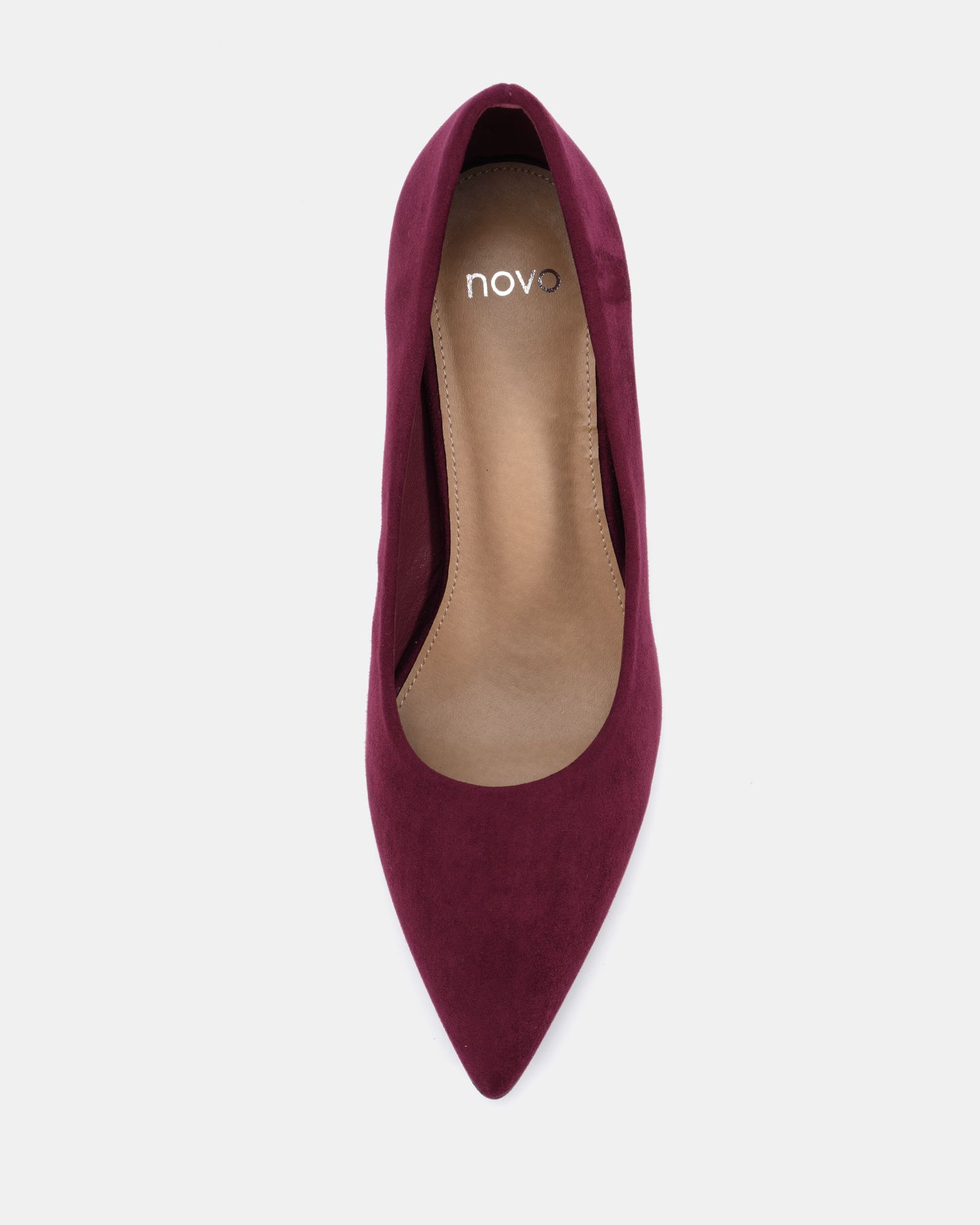 ILLIANA Burgundy Block Heel Point Court