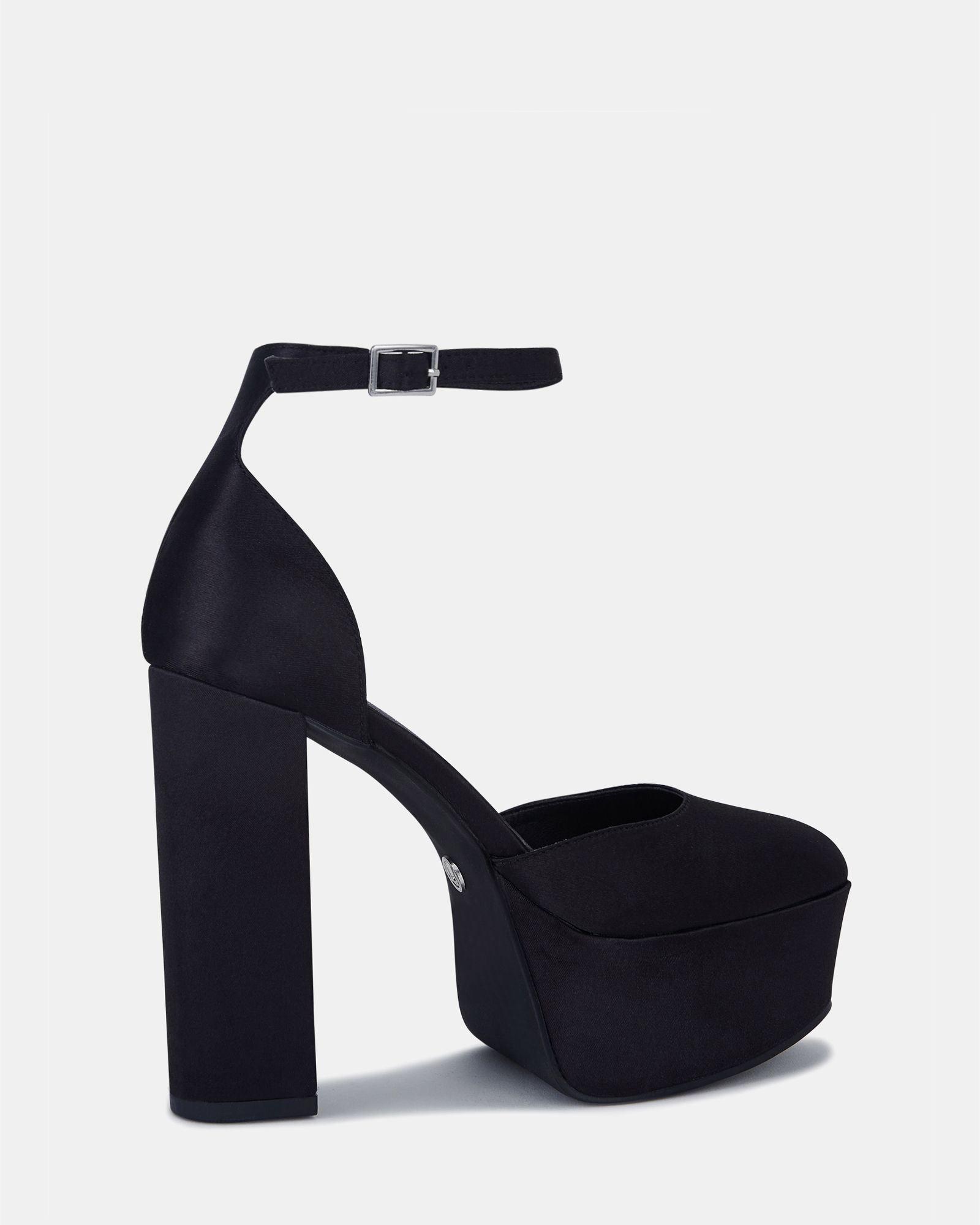 Illinois Satin Block Heel Ankle Strap Platfforms