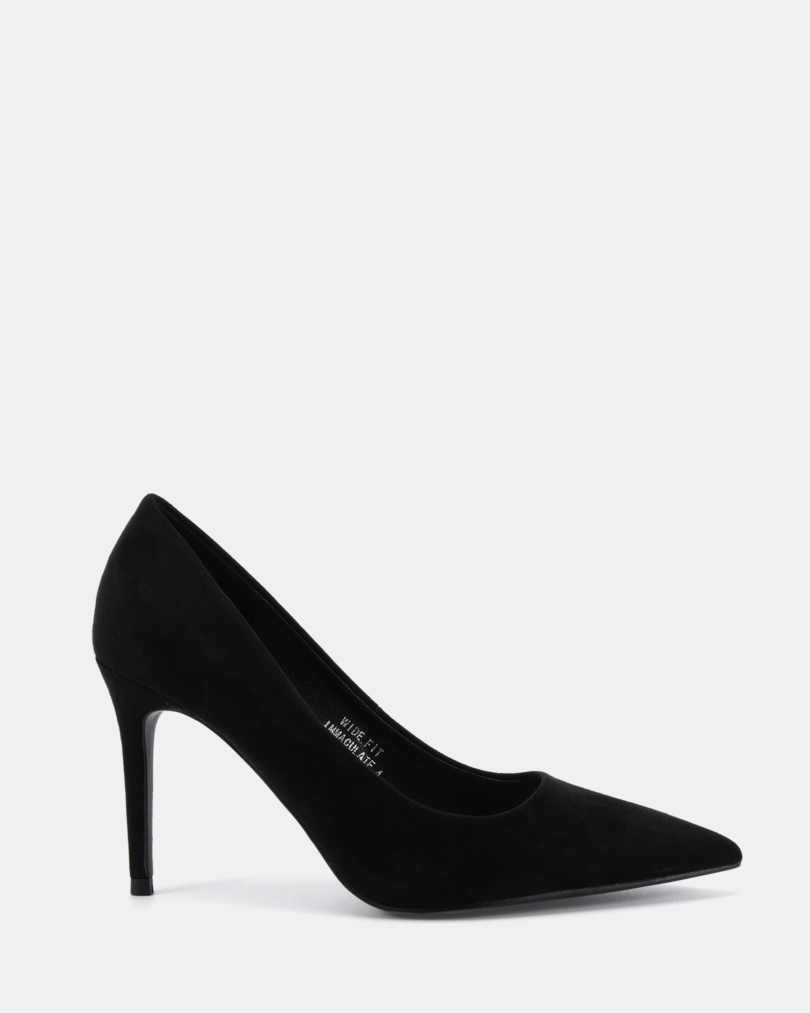 WIDE FIT IMMACULATE Black Micro Point Court Shoe
