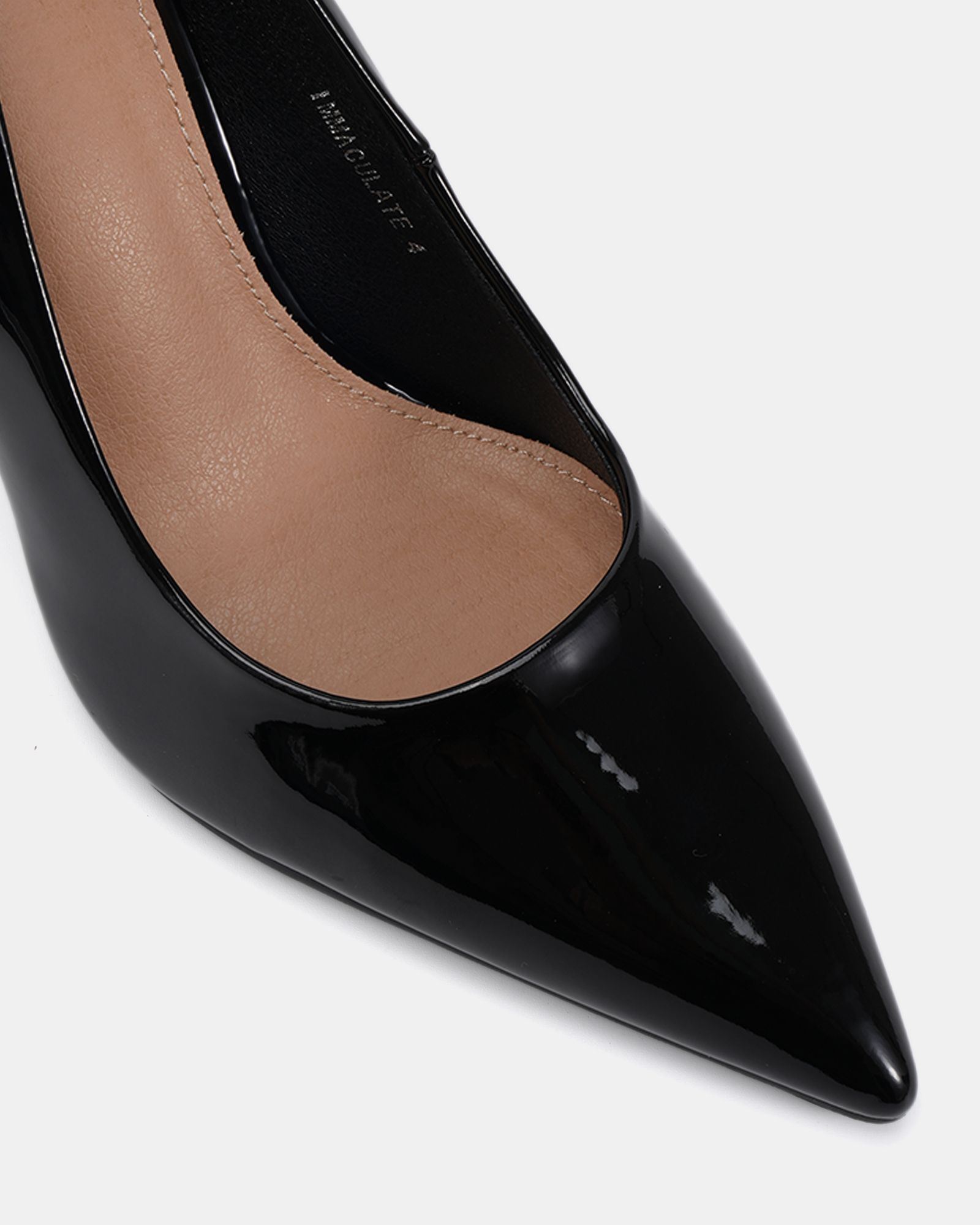 IMMACULATE Black Patent Point Court Shoe