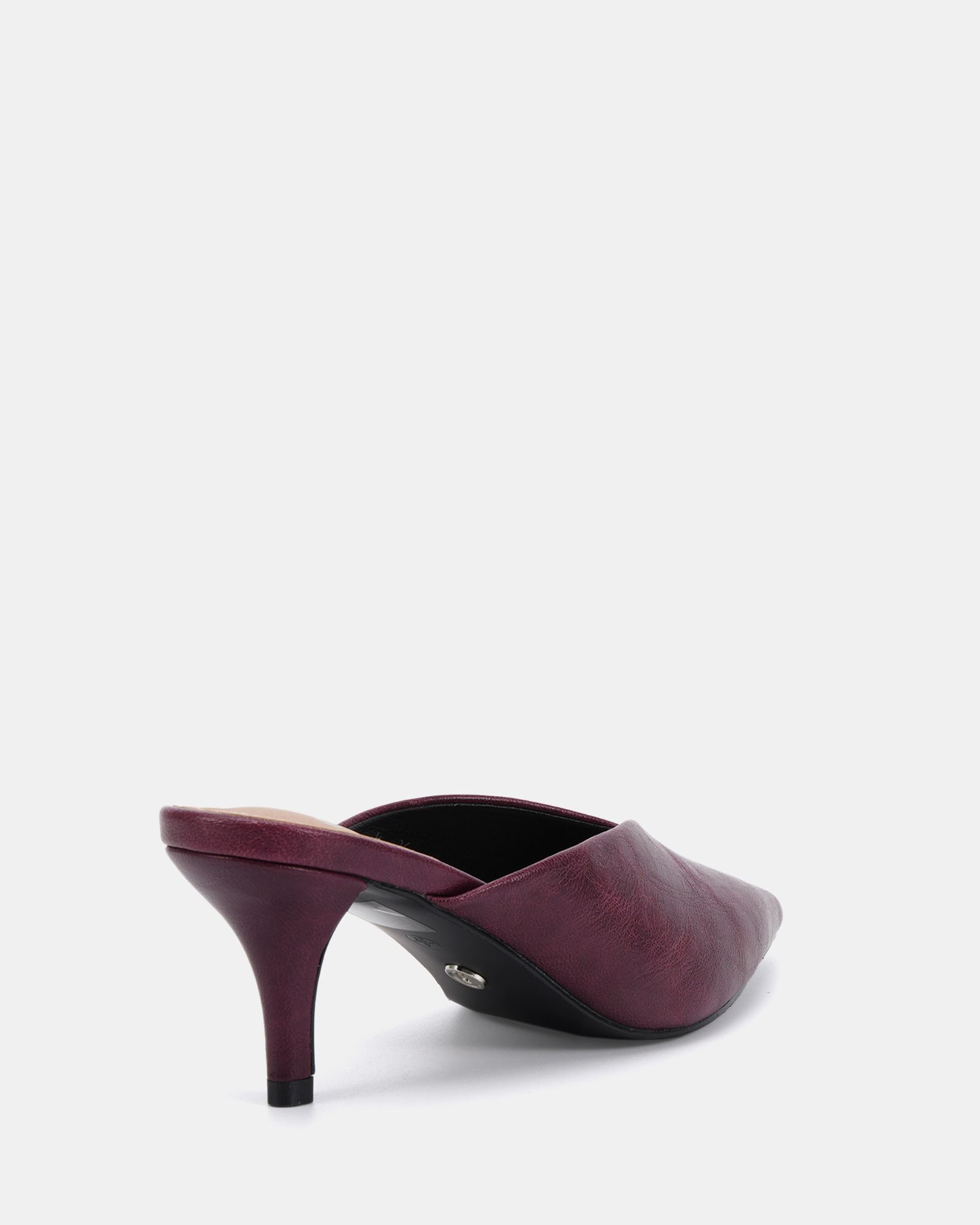 IMOGEN Burgundy V Cut Point Toe Mid Heel Mule
