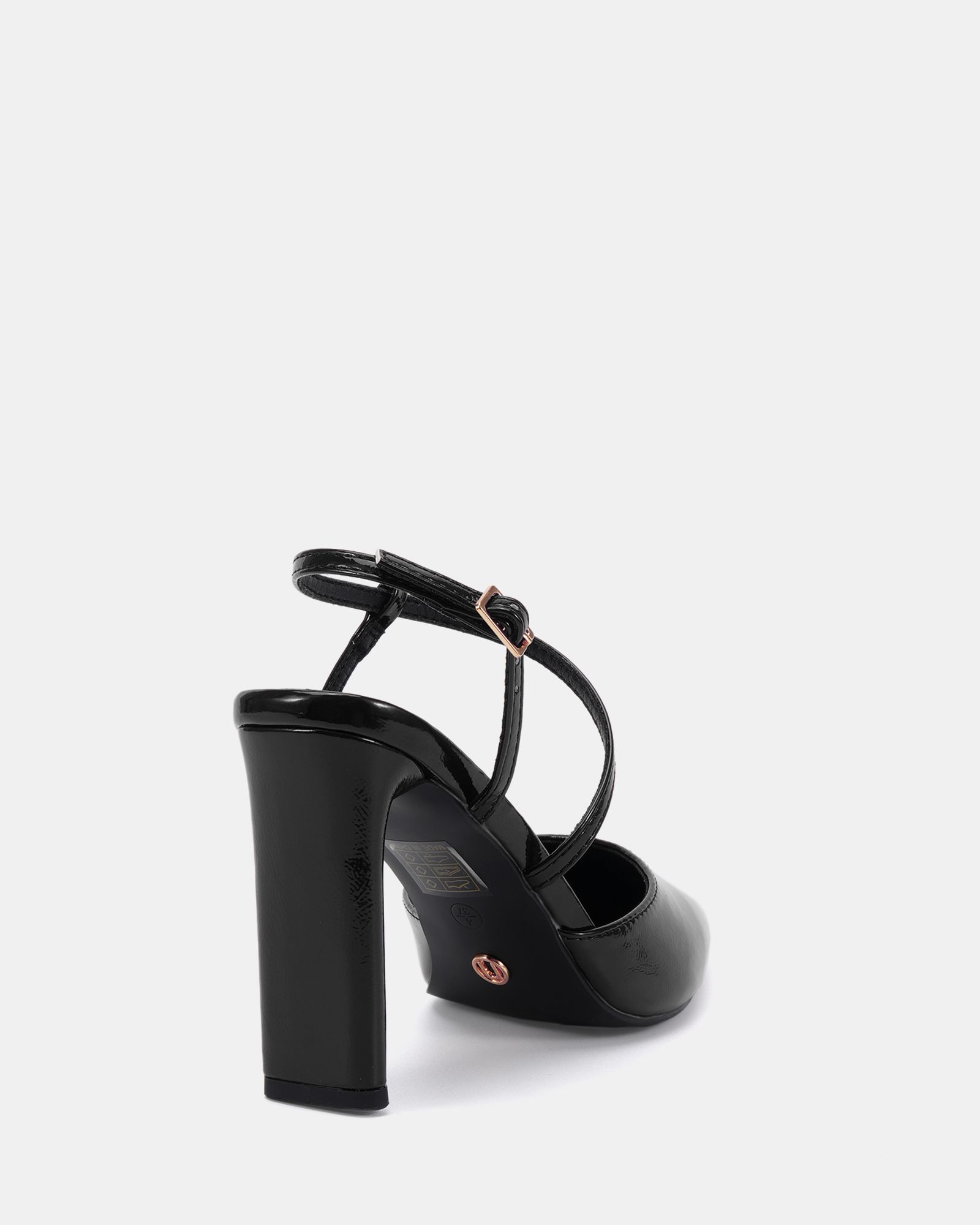 INDIE Black Point Toe Strappy Court Shoe